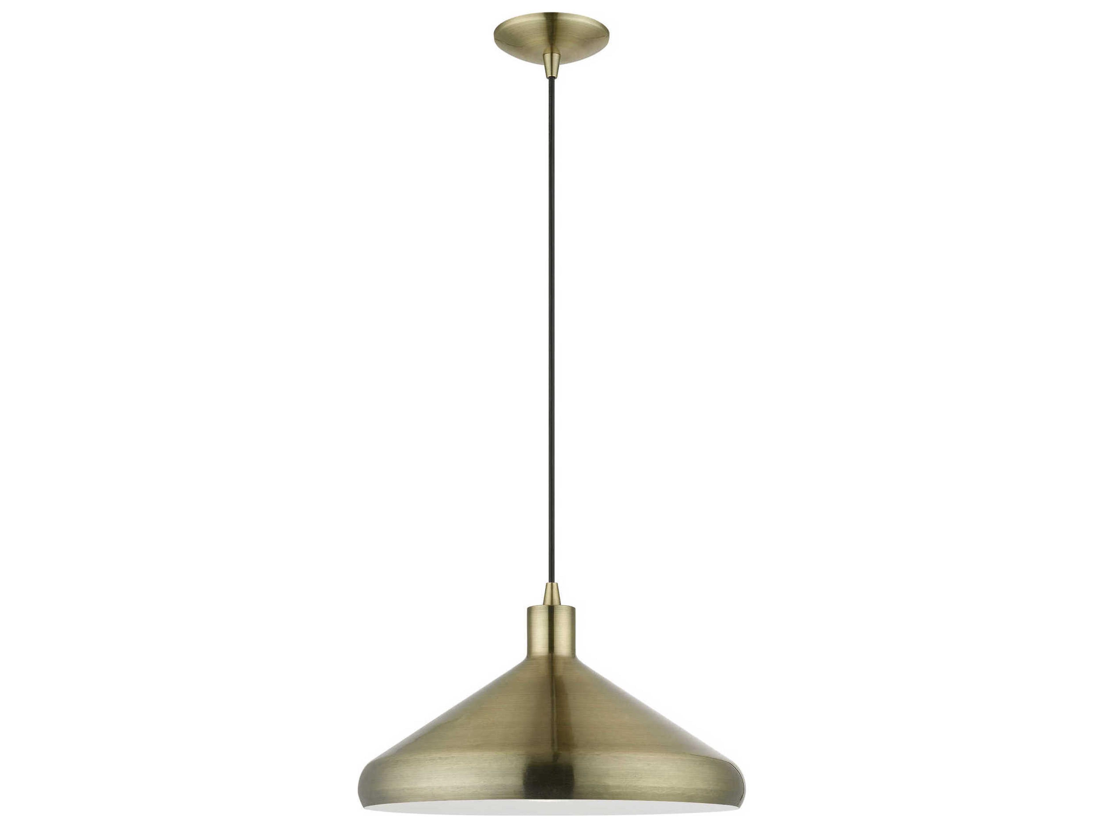 Geneva 1-Light Antique Brass Pendant