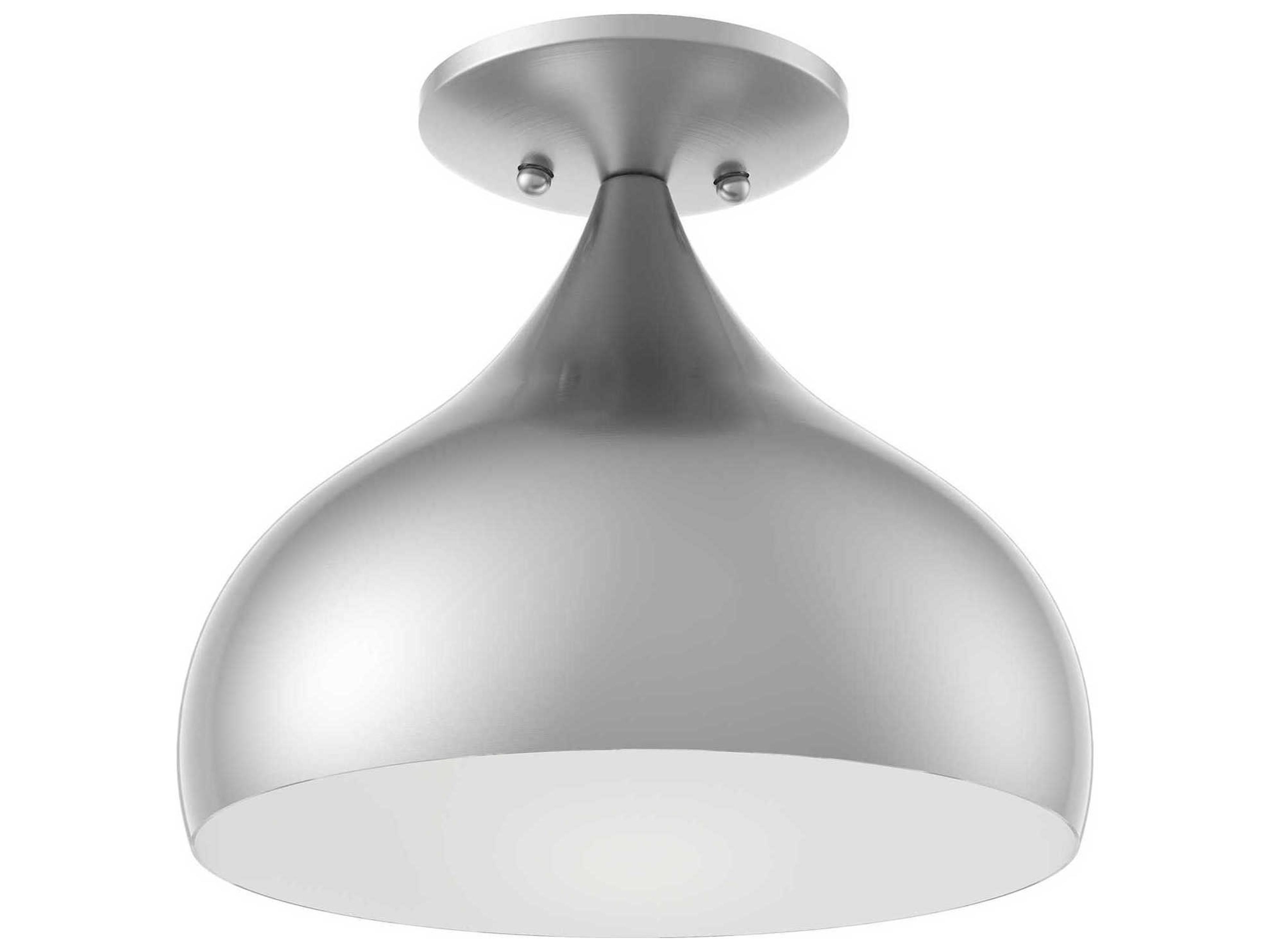 Livex Lighting Amador 1-Light Brushed Nickel Bell Semi Flush Mount