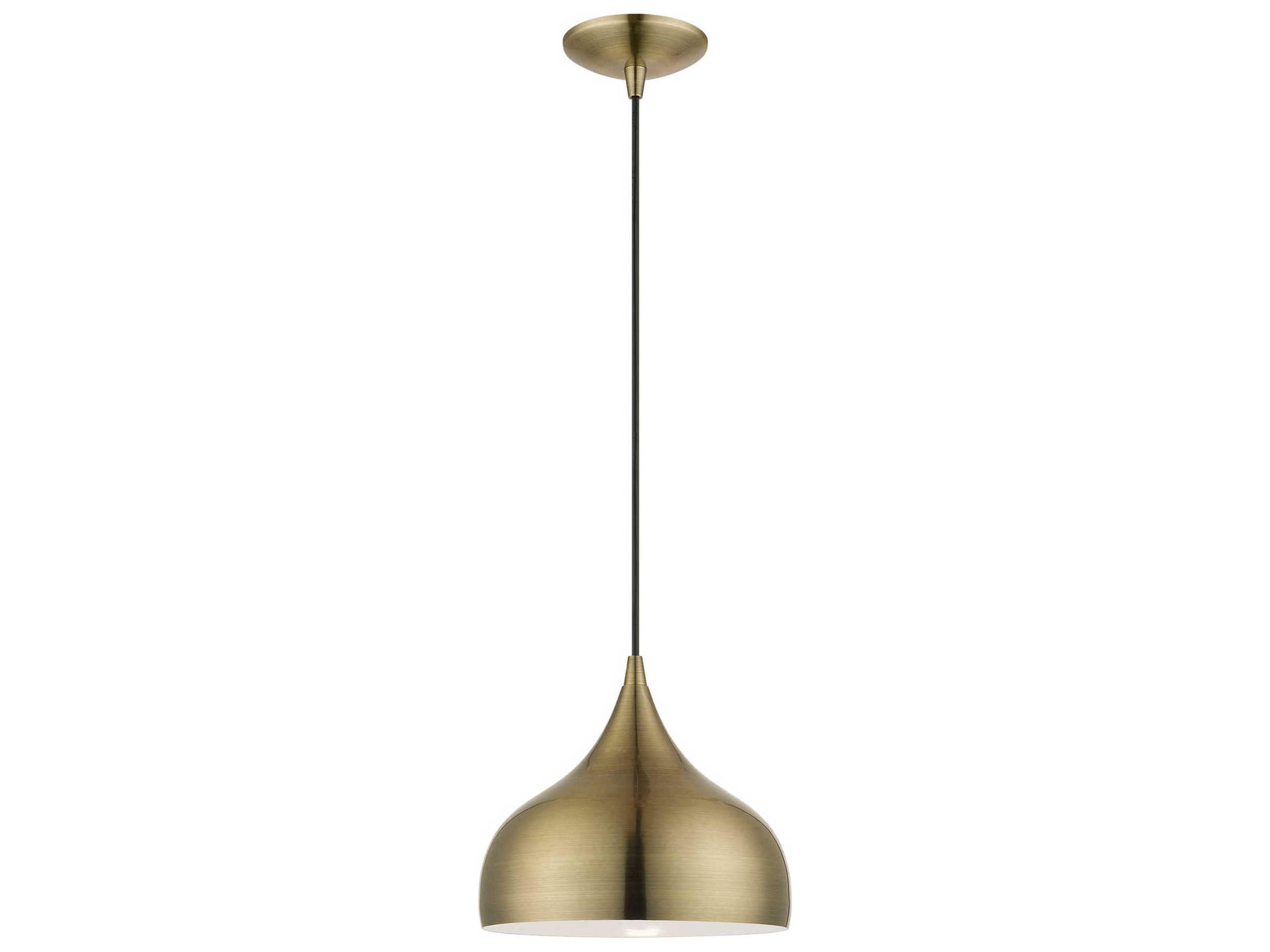 Amador 1-Light Antique Brass Bowl Mini Pendant