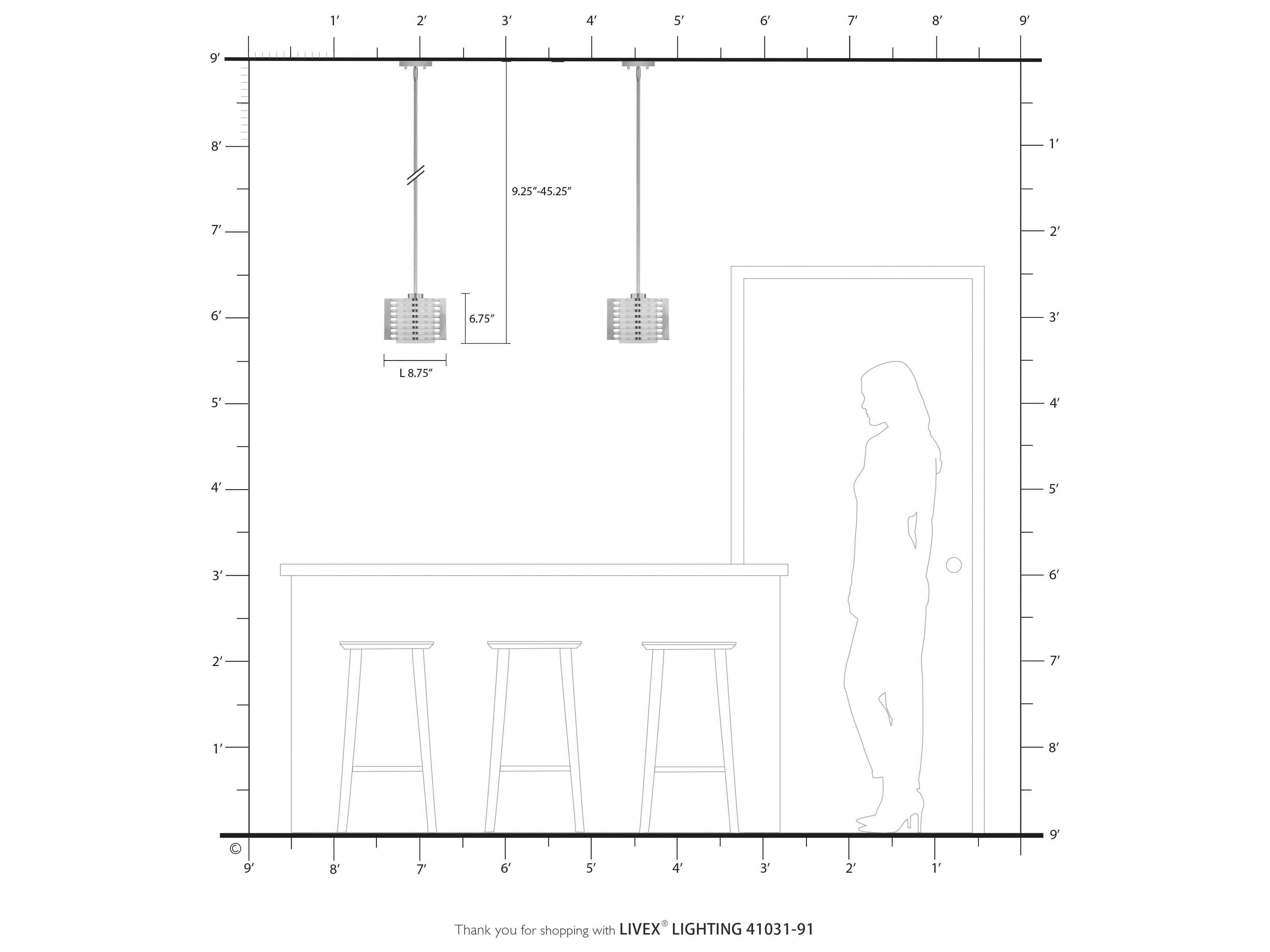 Livex Lighting Hilliard 1-Light Brushed Nickel Glass Mini Pendant