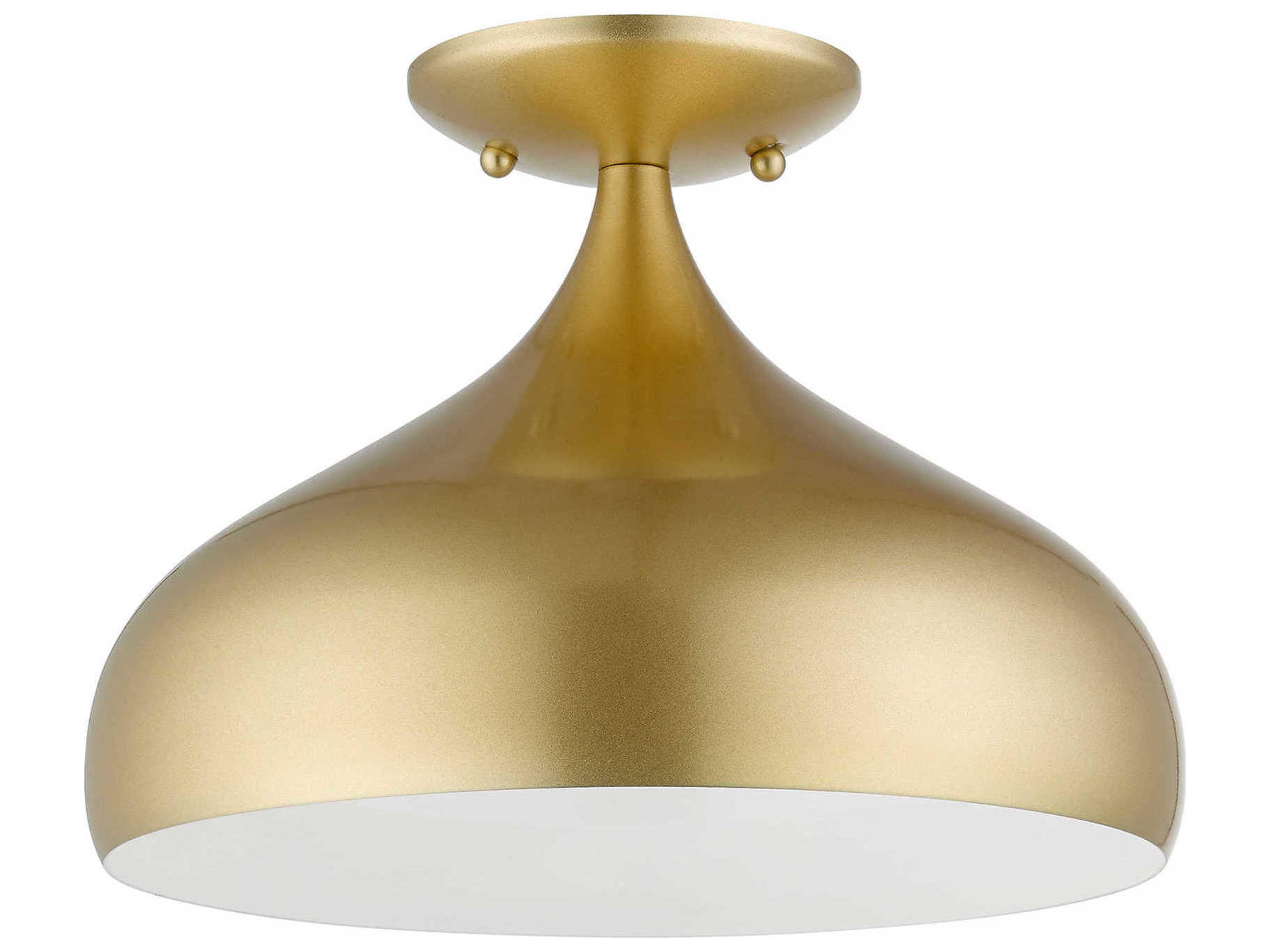 Amador 1-Light Soft Gold Bell Semi Flush Mount
