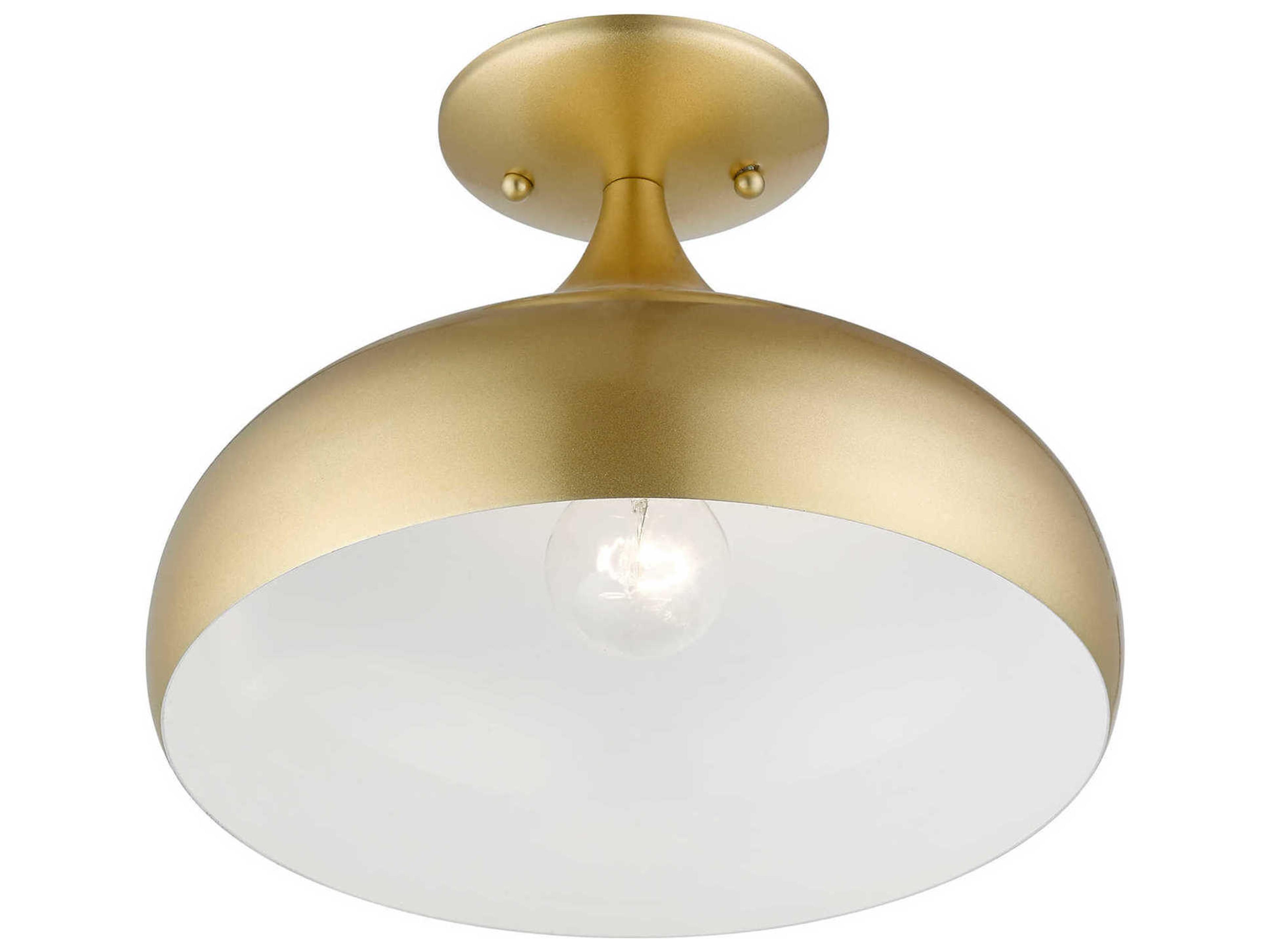 Livex Lighting Amador 1-Light Soft Gold Bell Semi Flush Mount