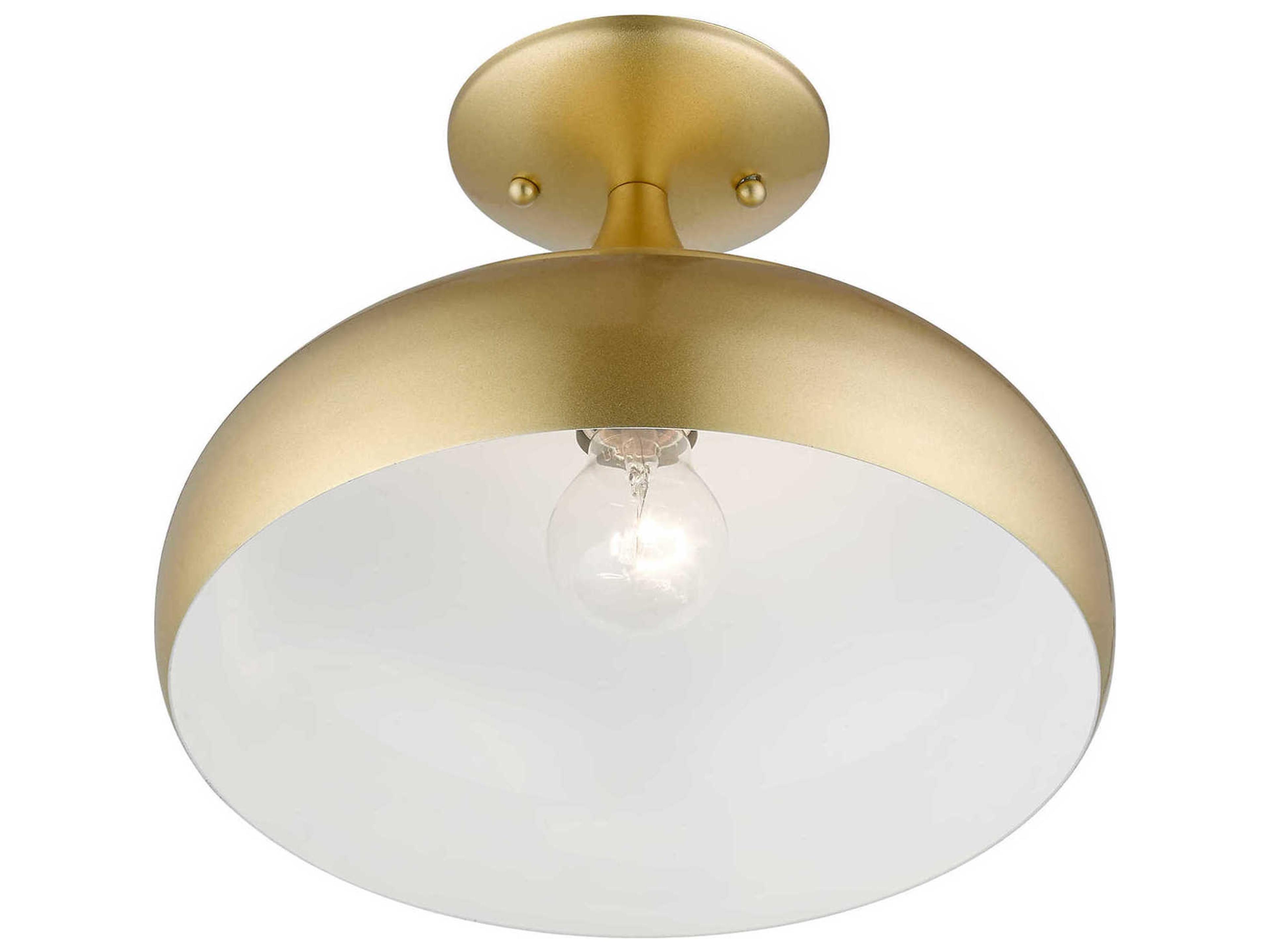 Livex Lighting Amador 1-Light Soft Gold Bell Semi Flush Mount