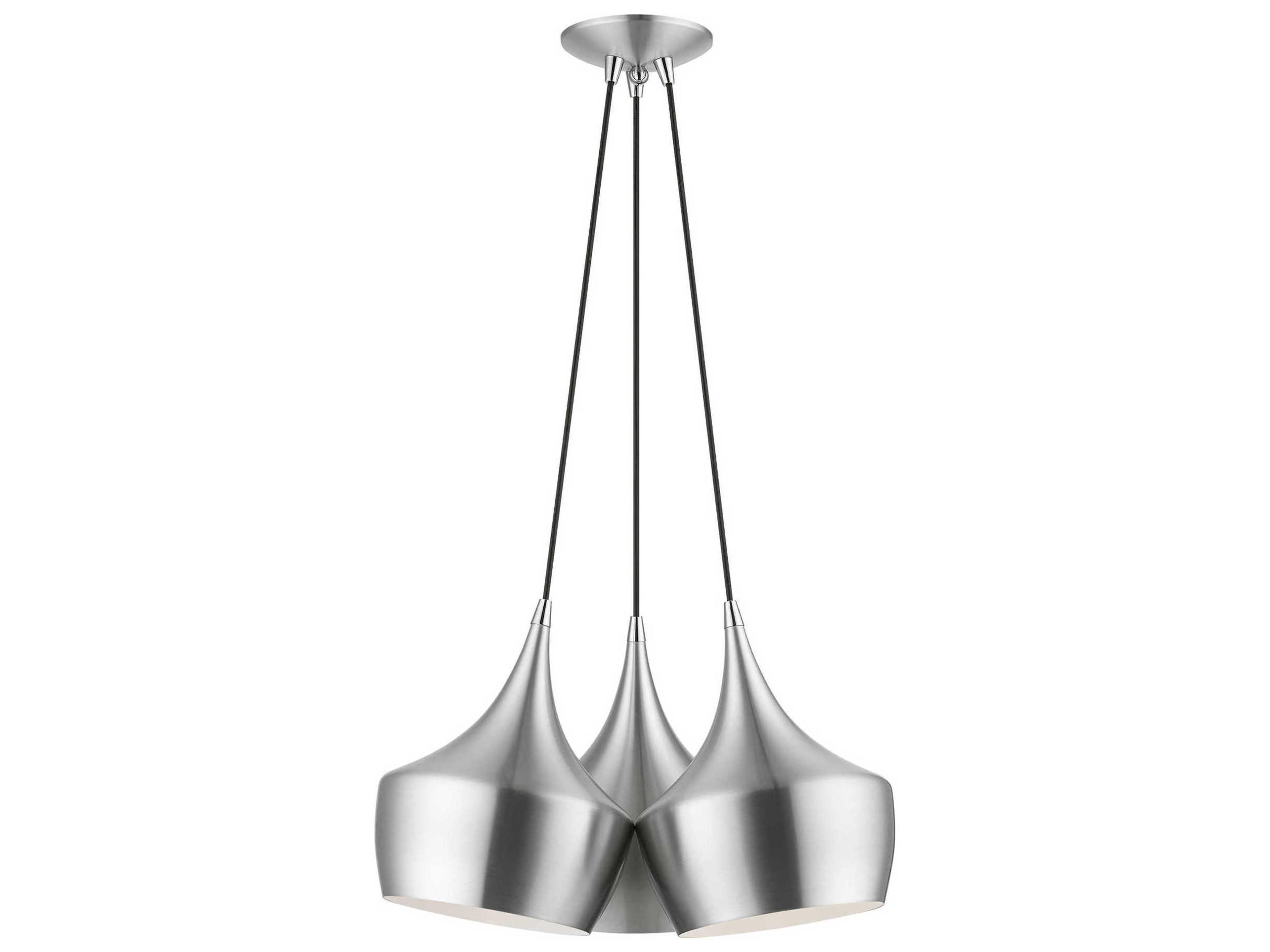 Waldorf 3-Light Brushed Aluminum Silver Pendant