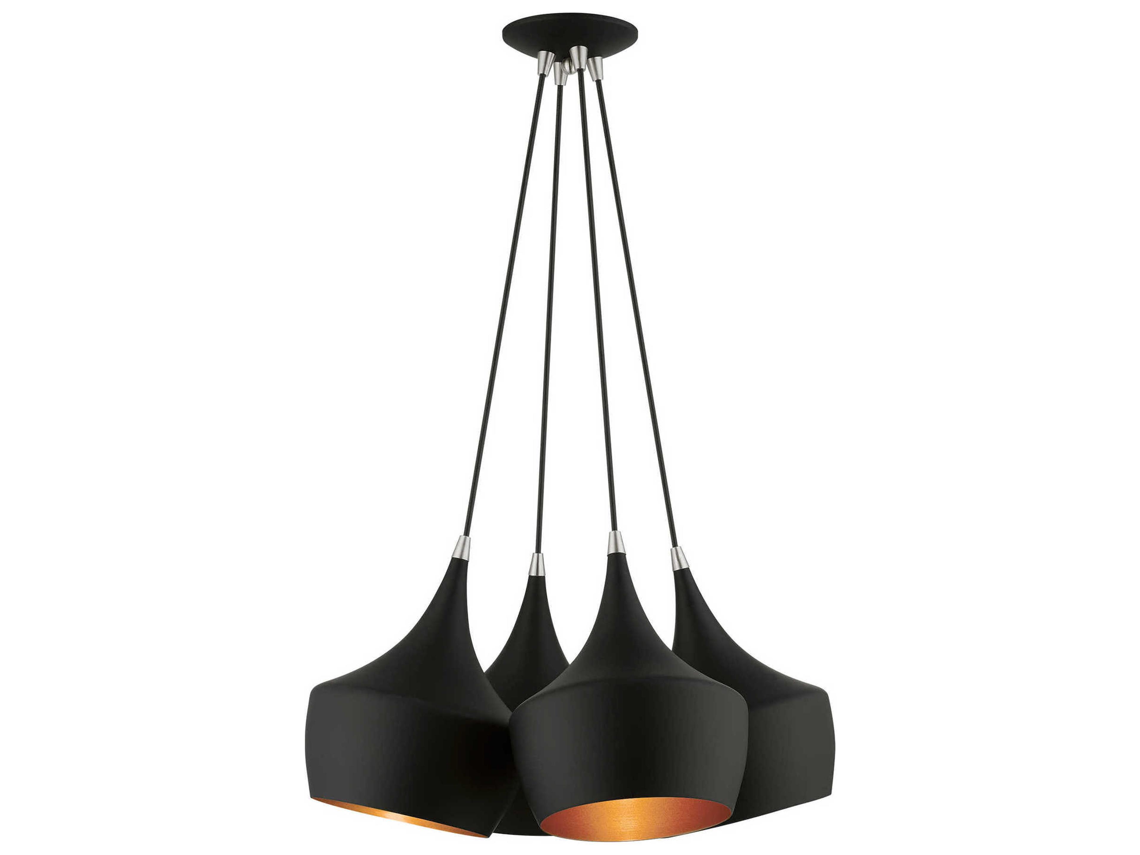 Waldorf 4-Light Black Gold Pendant