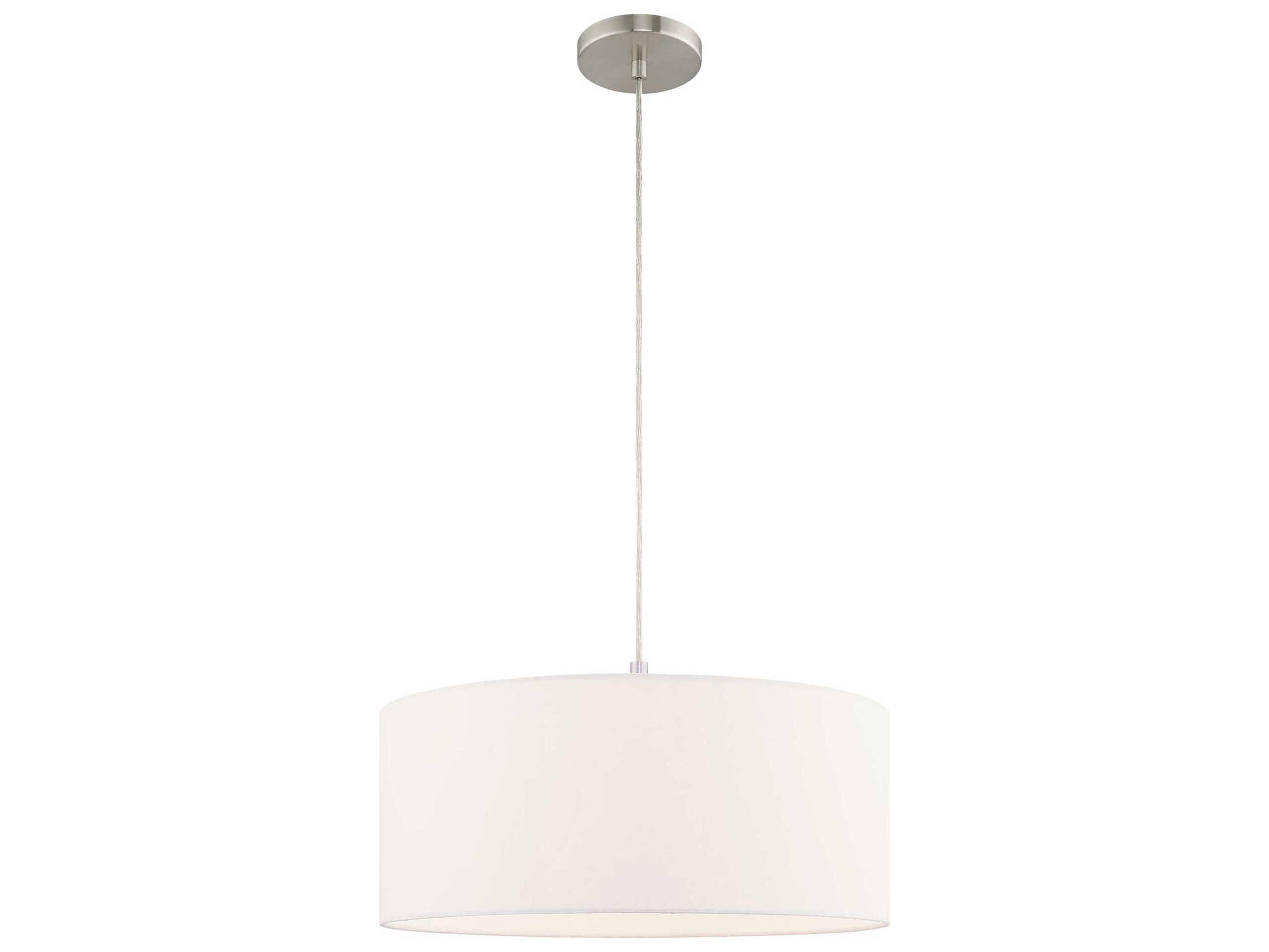 Livex Lighting Meridian 1-Light Brushed Nickel Drum Pendant