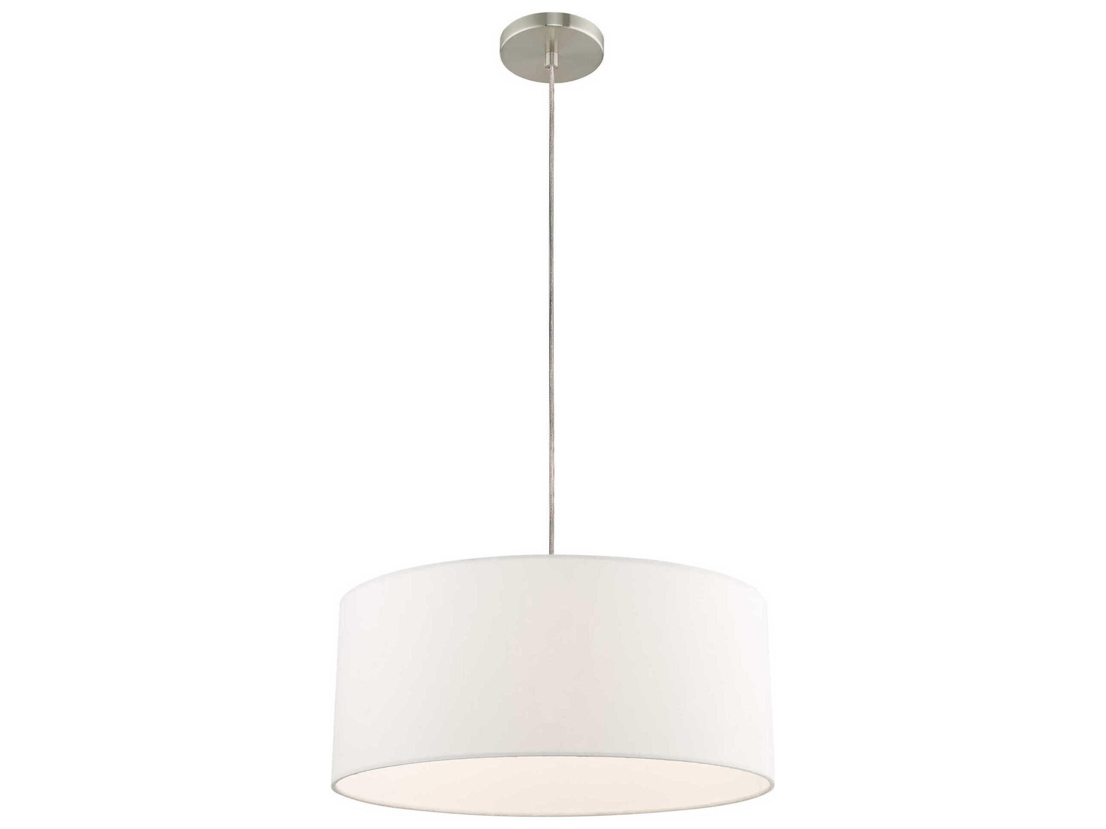 Livex Lighting Meridian 1-Light Brushed Nickel Drum Pendant