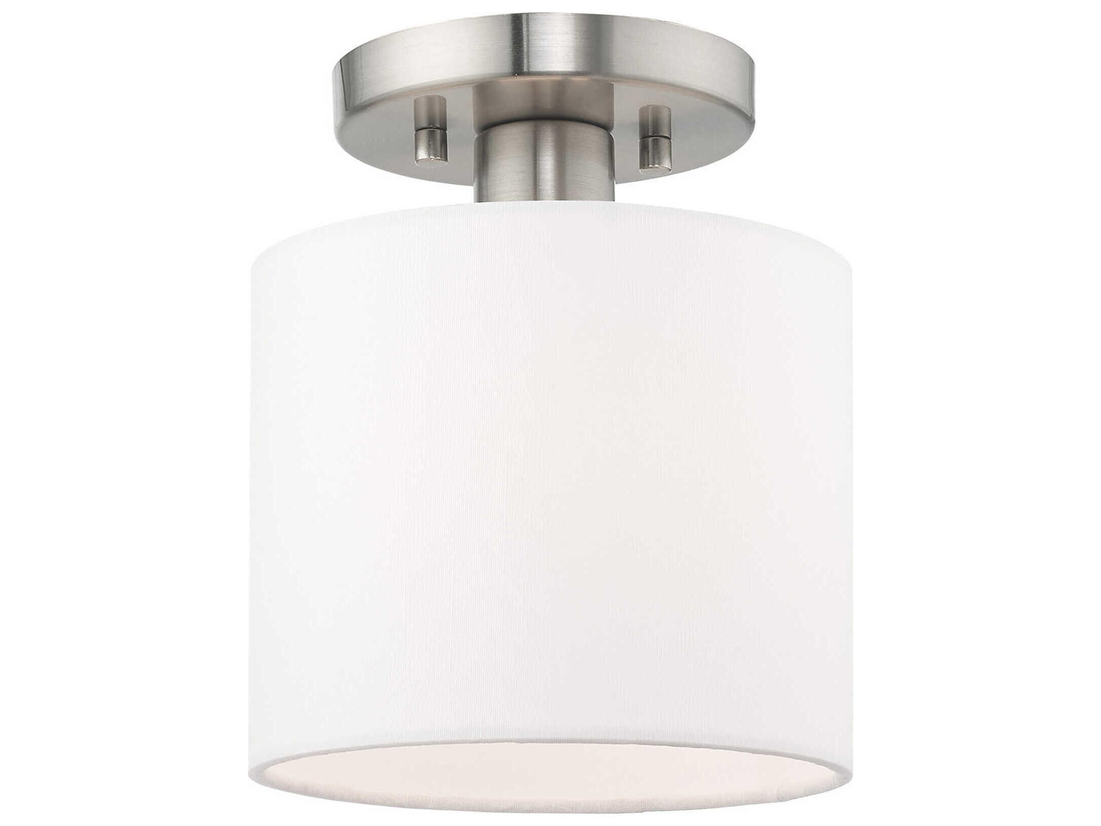 Meridian 1-Light Brushed Nickel Drum Semi Flush Mount