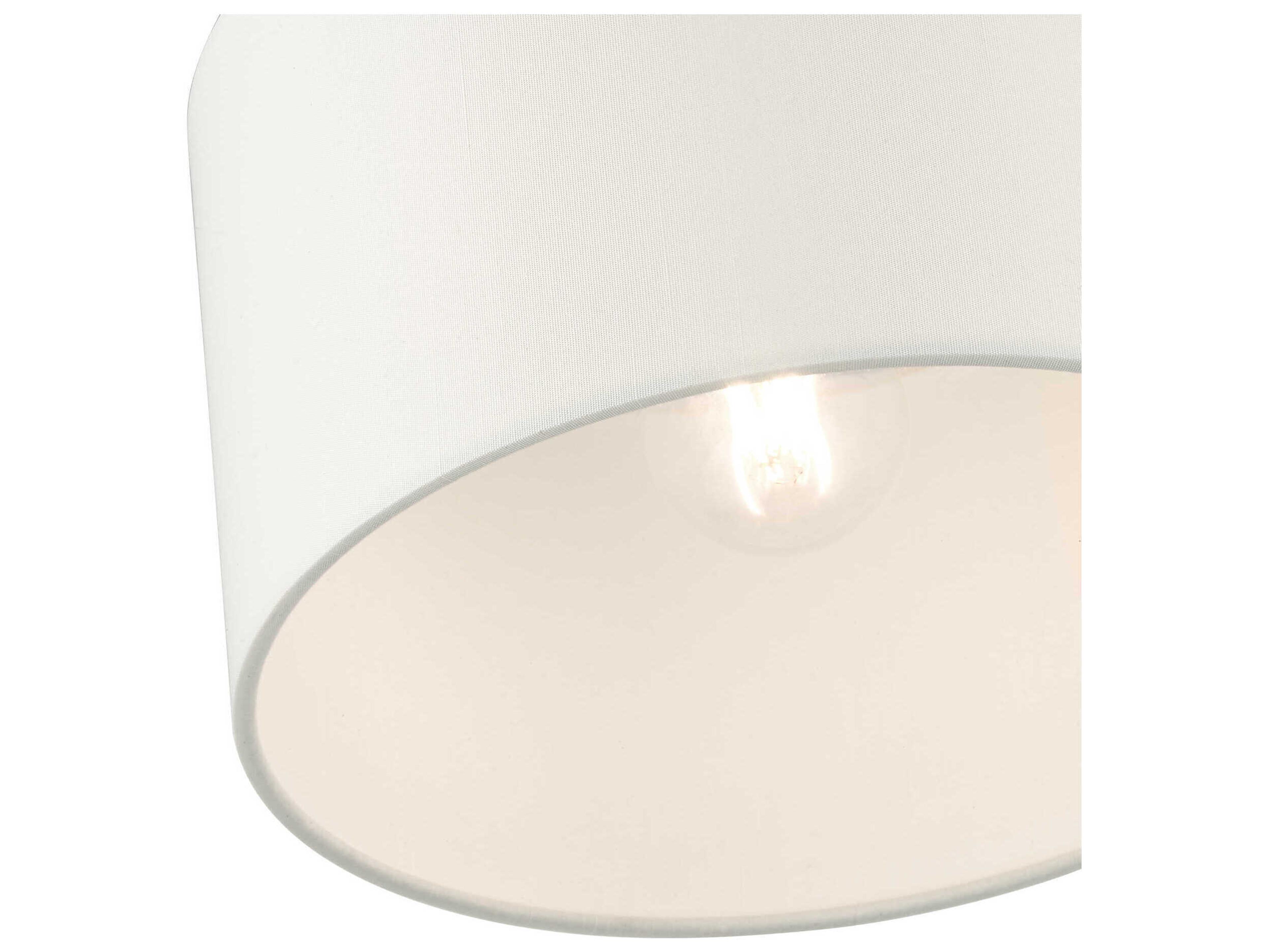 Livex Lighting Meridian 1-Light Satin Brass Drum Semi Flush Mount