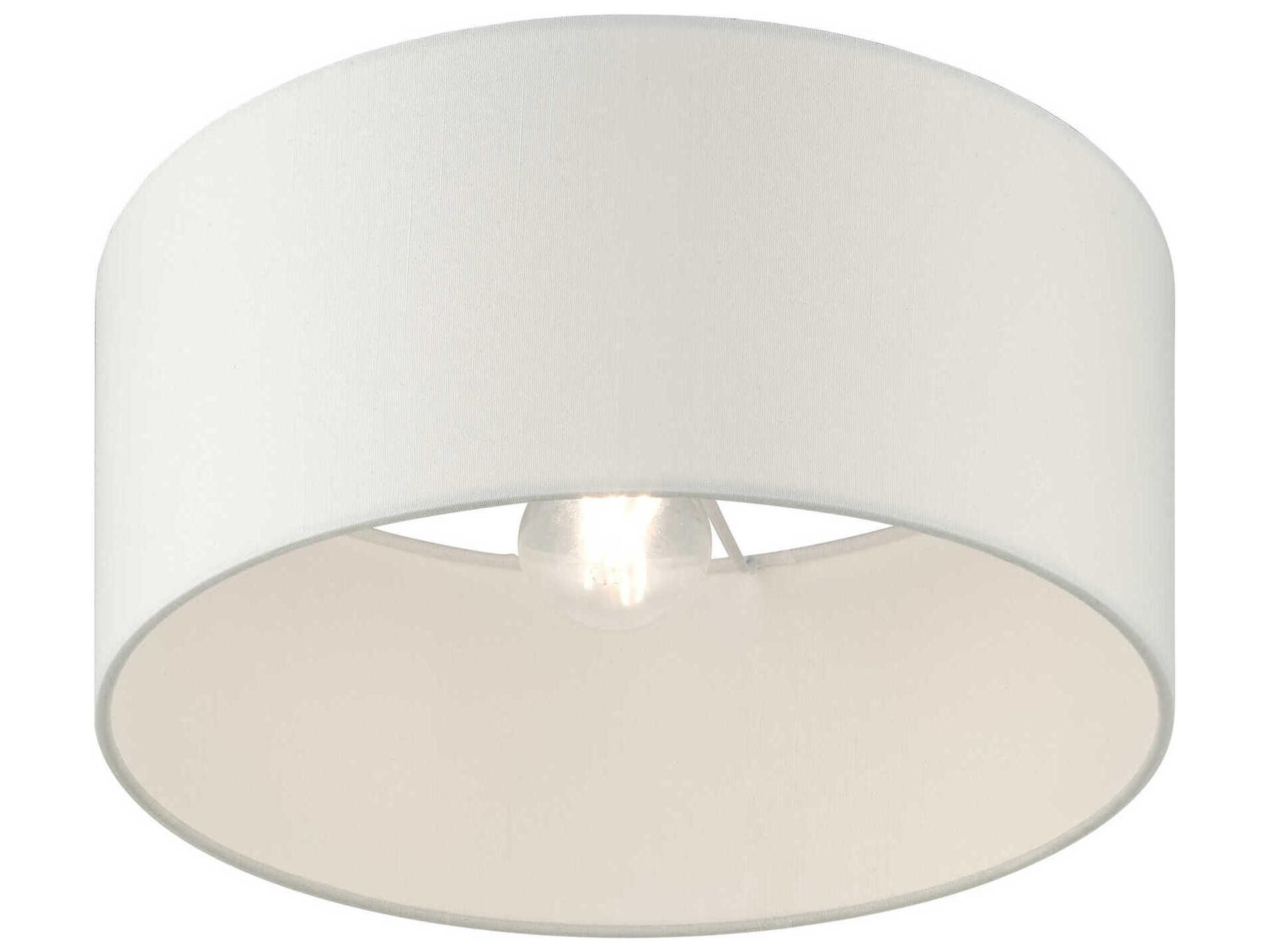 Livex Lighting Meridian 1-Light Satin Brass Drum Semi Flush Mount