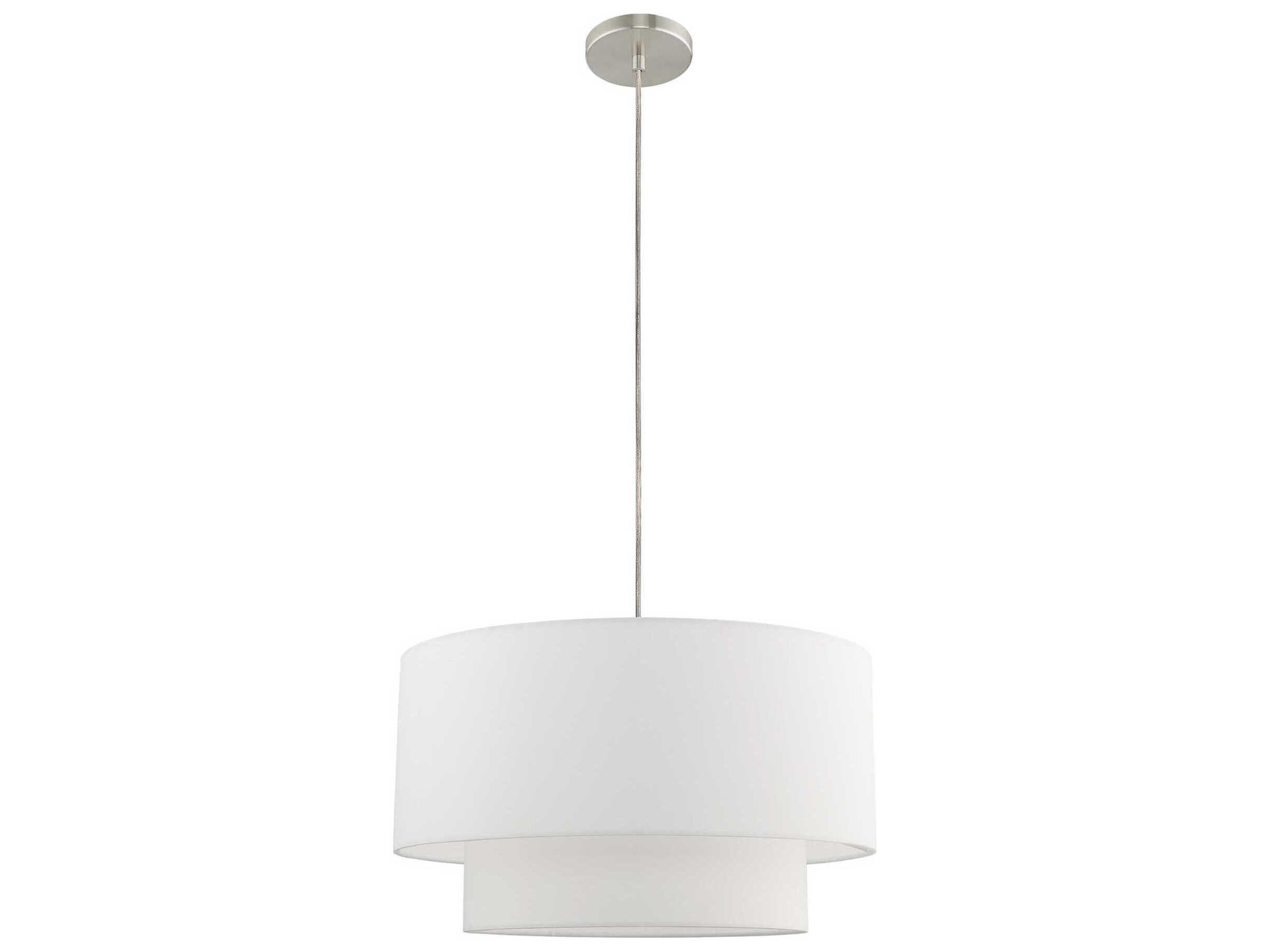 Livex Lighting Meridian 1-Light Brushed Nickel Drum Pendant
