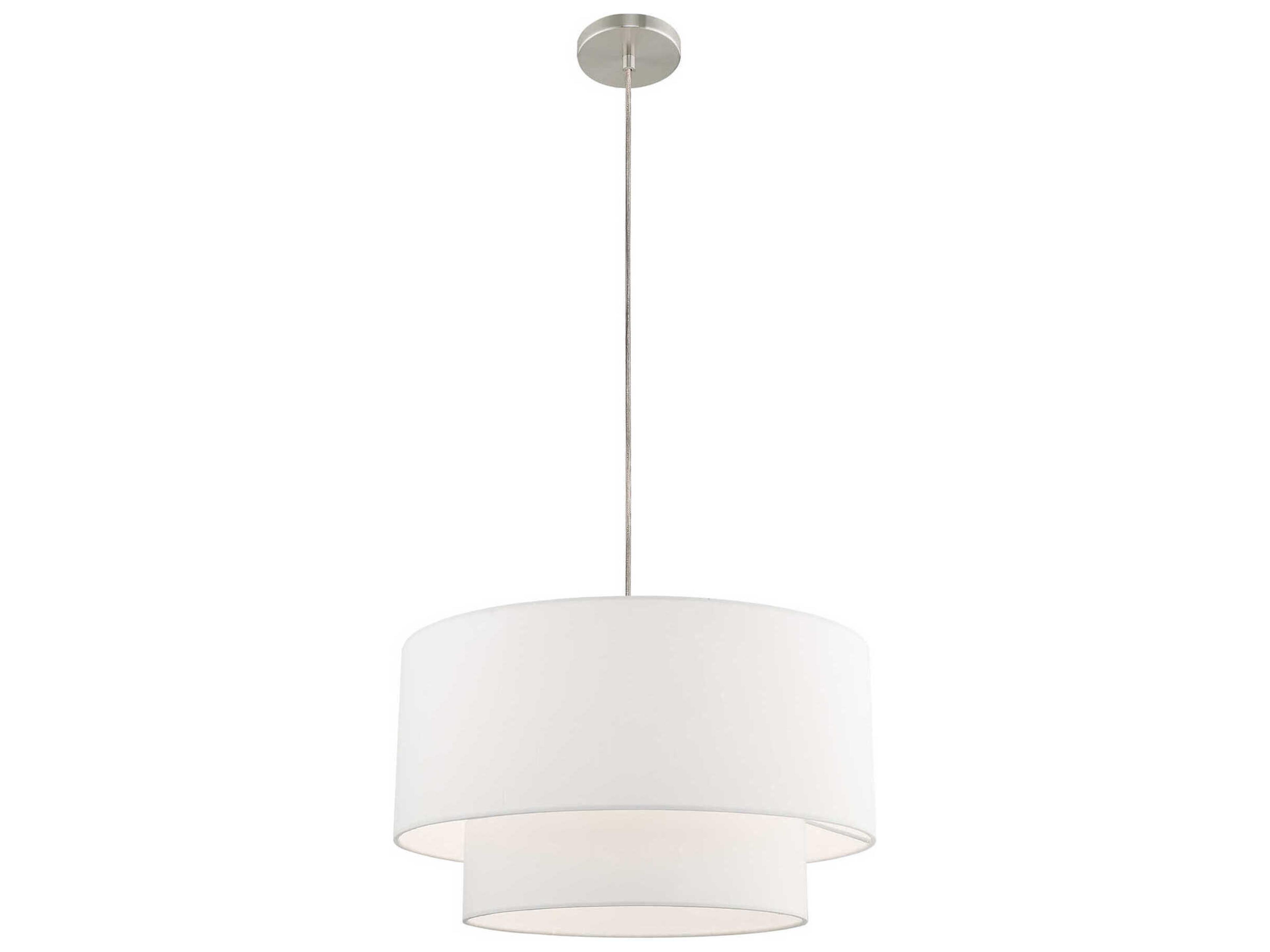 Livex Lighting Meridian 1-Light Brushed Nickel Drum Pendant