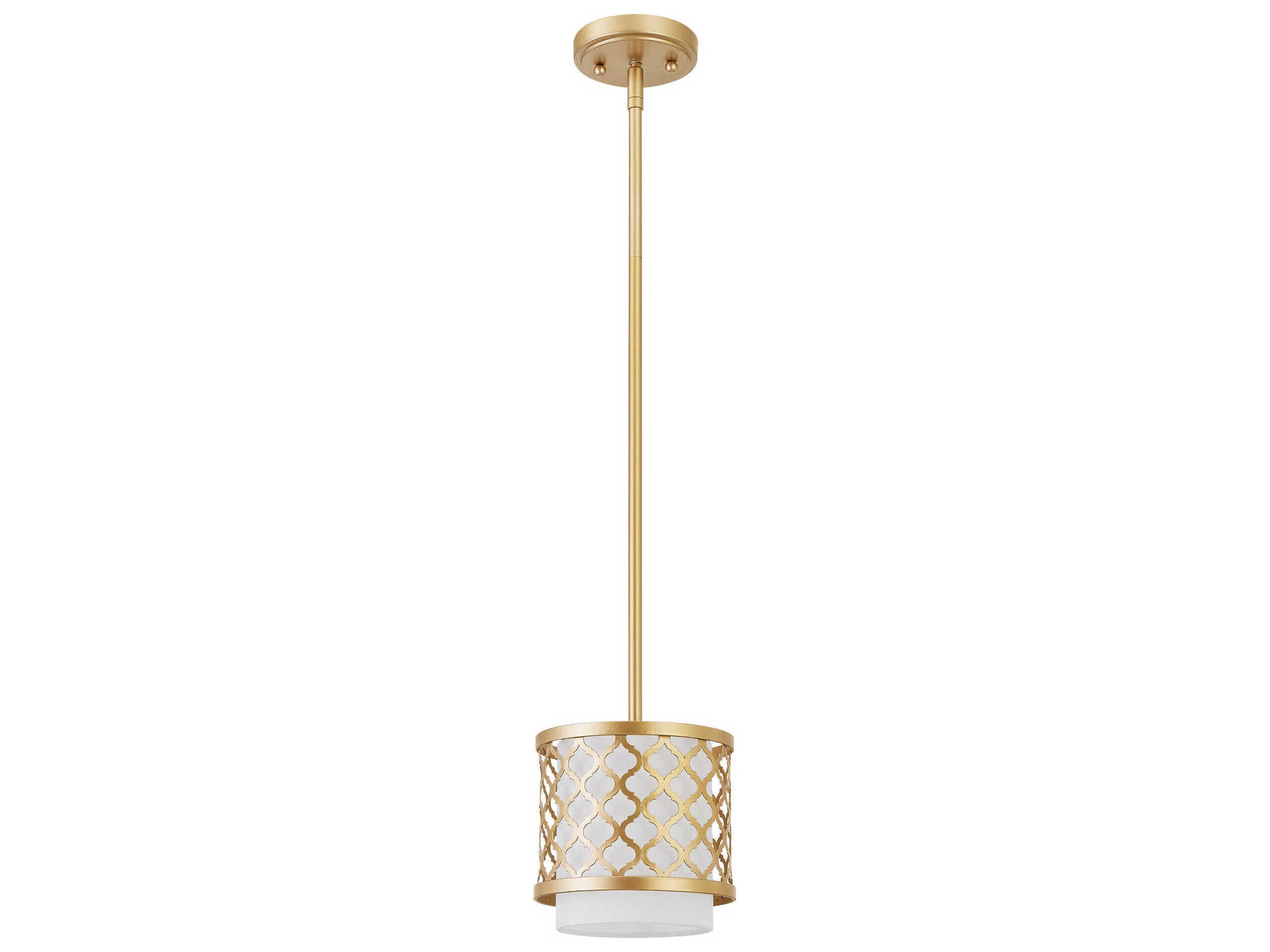 Livex Lighting Arabesque 1-Light Soft Gold White Drum Mini Pendant