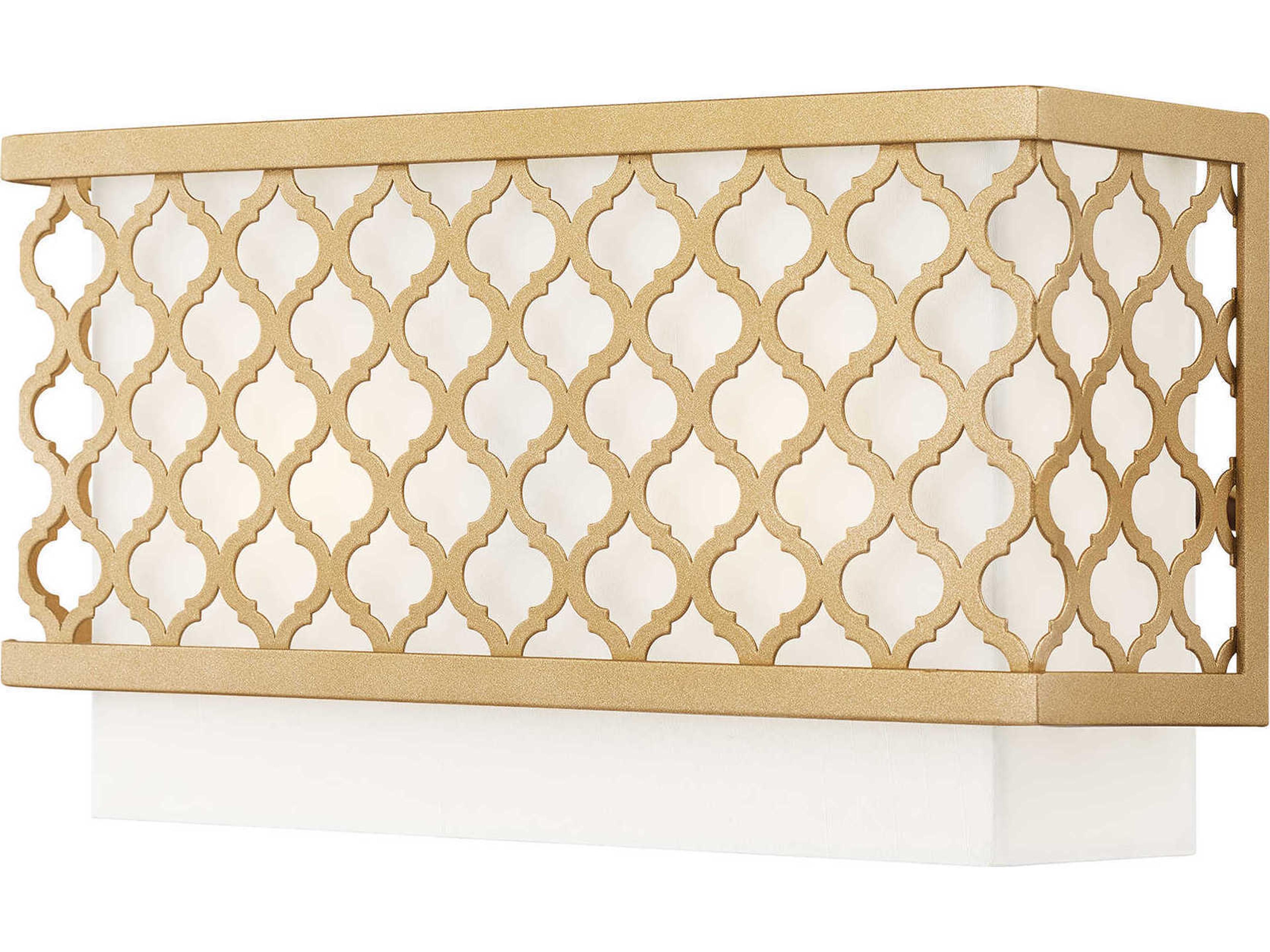 Arabesque 2-Light Soft Gold White Wall Sconce