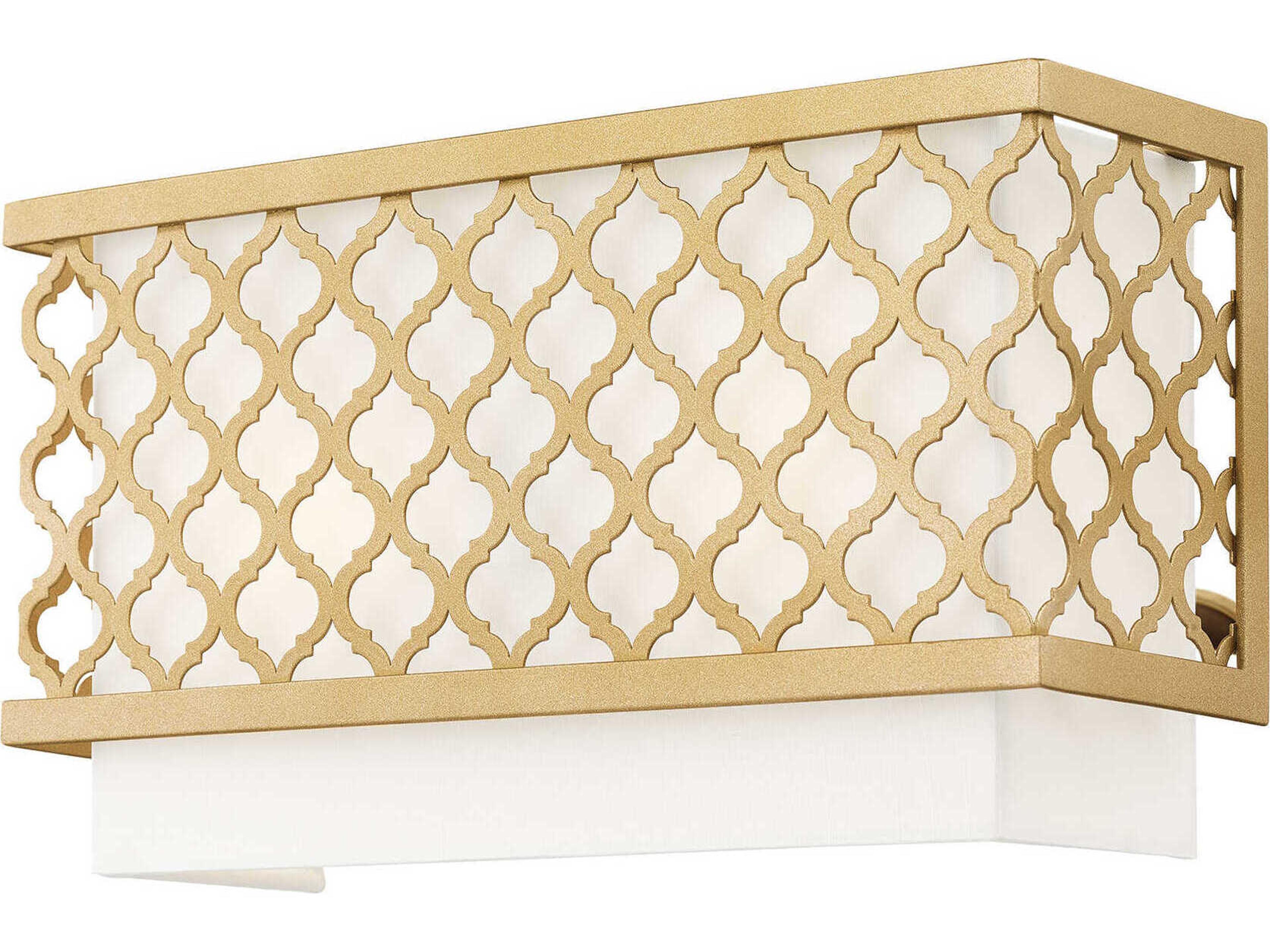 Livex Lighting Arabesque 2-Light Soft Gold White Wall Sconce