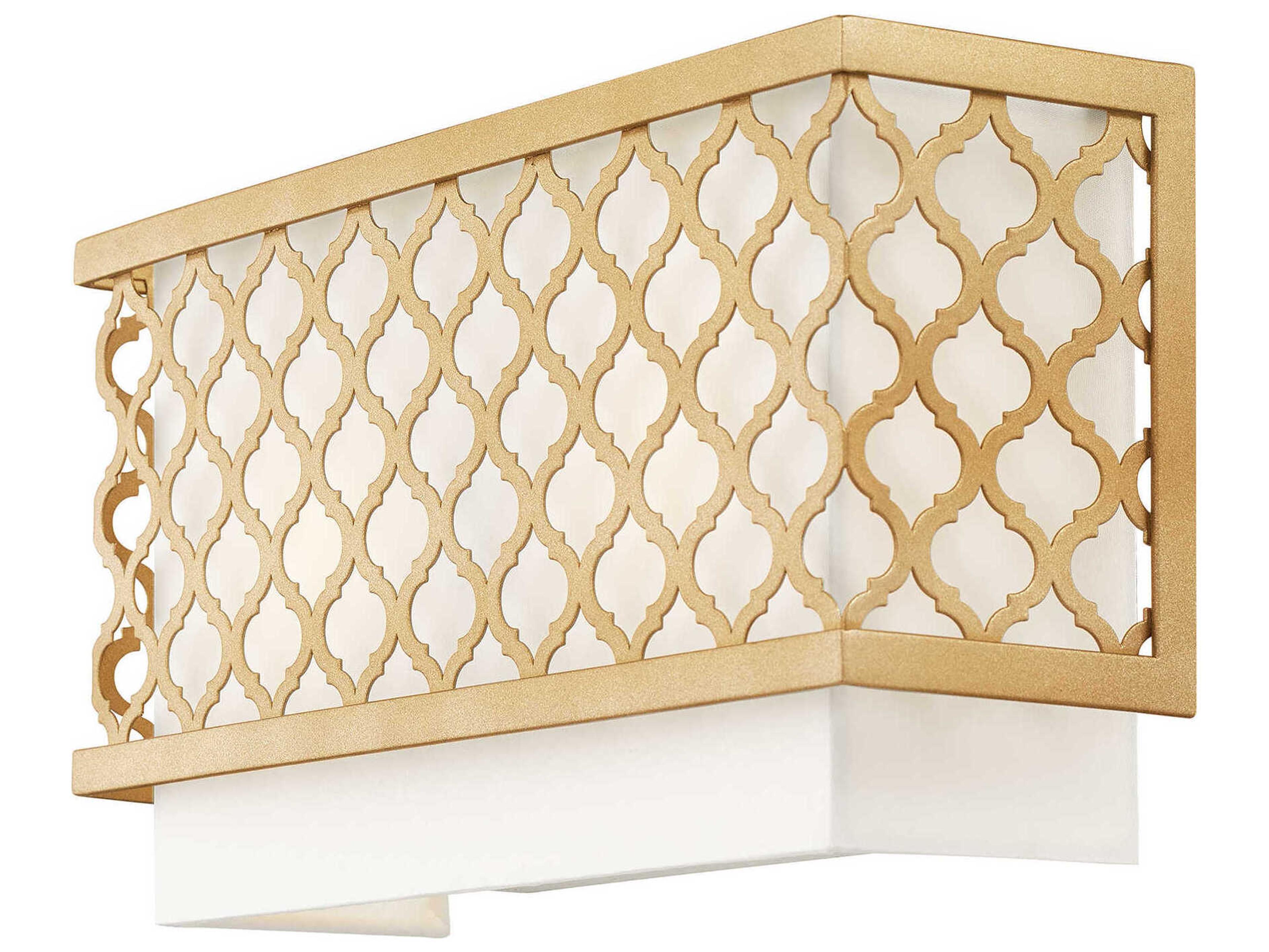 Livex Lighting Arabesque 2-Light Soft Gold White Wall Sconce