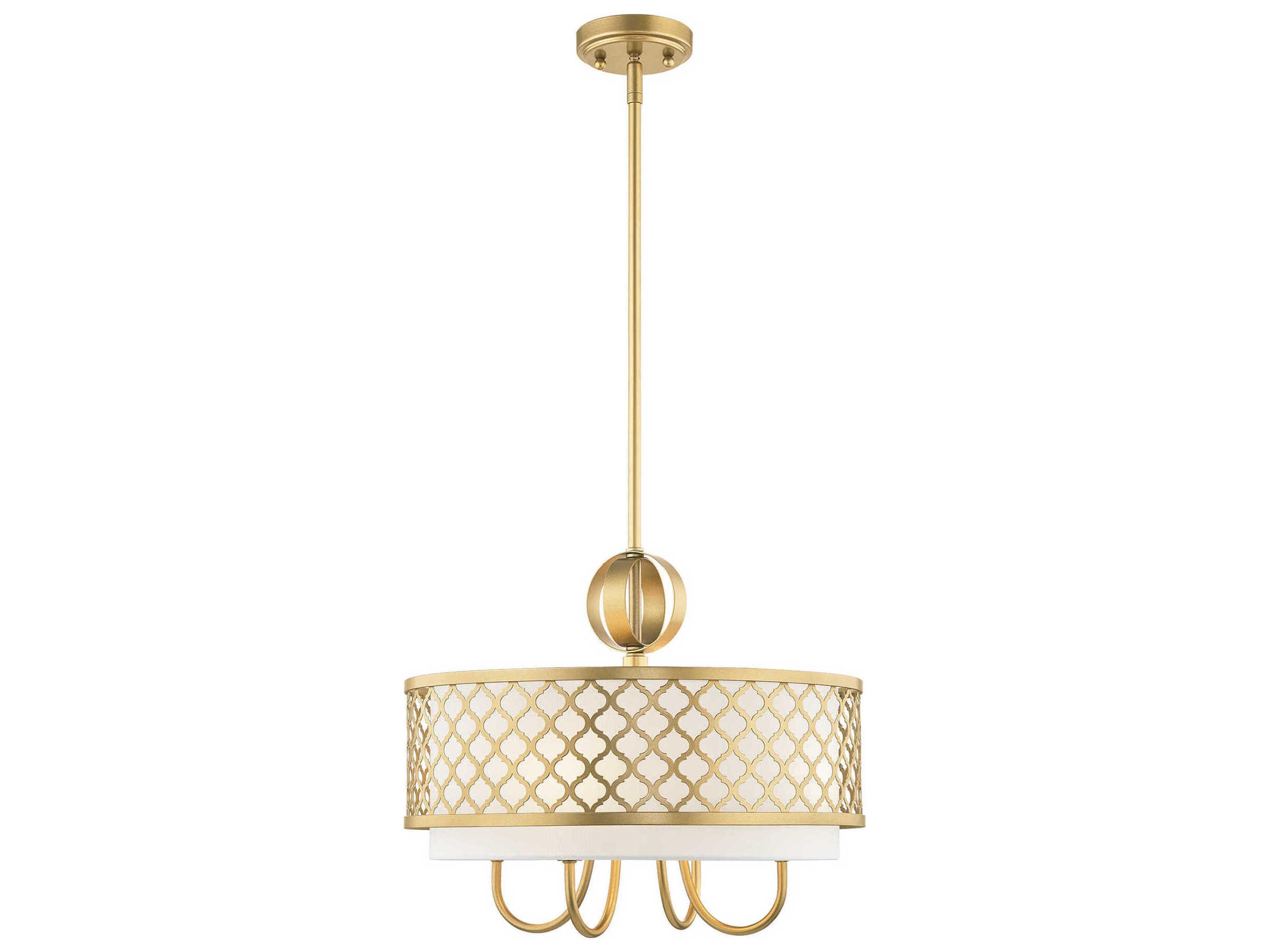 Livex Lighting Arabesque 5-Light Soft Gold White Drum Chandelier