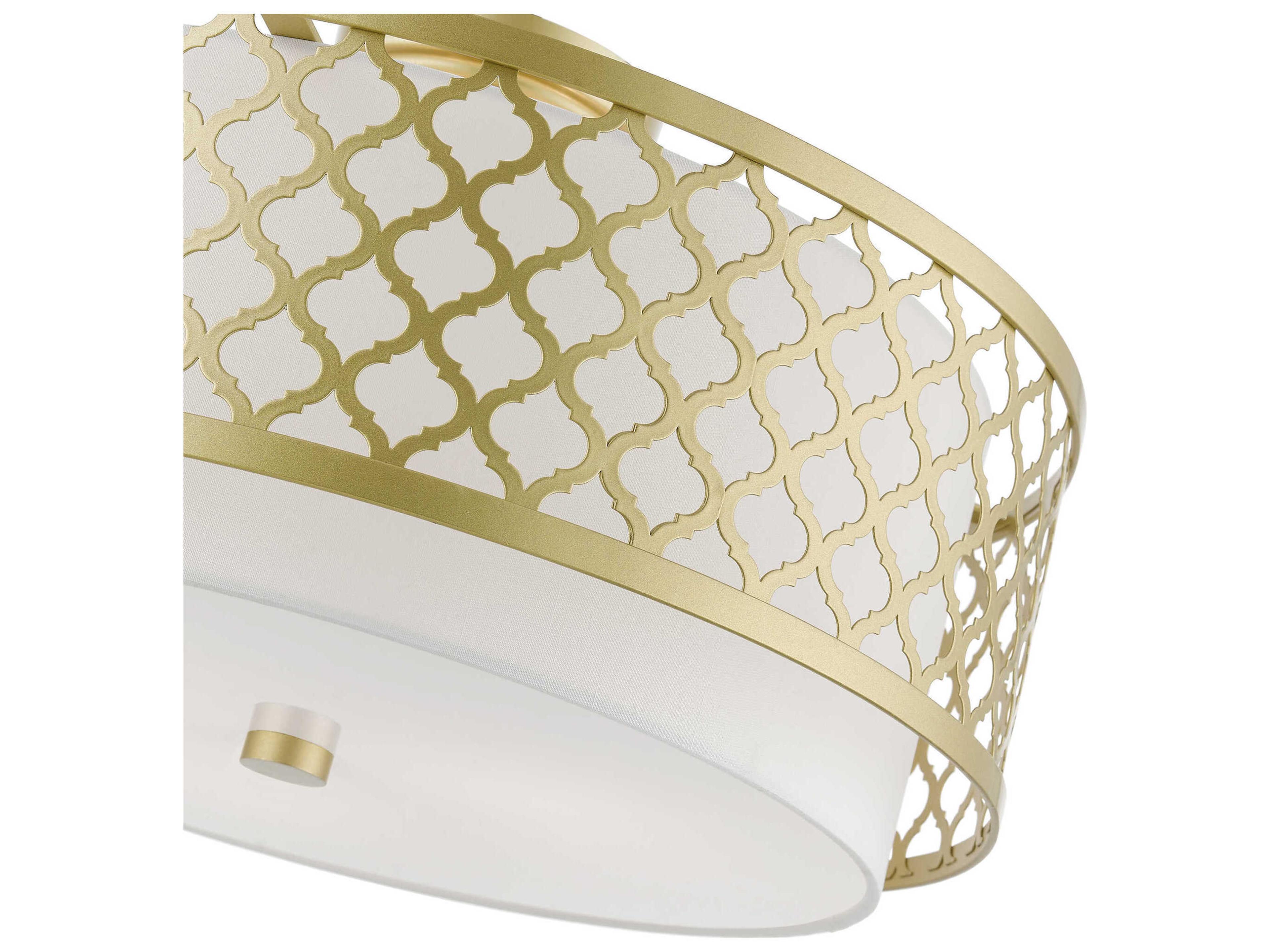 Livex Lighting Arabesque 3-Light Soft Gold Drum Semi Flush Mount