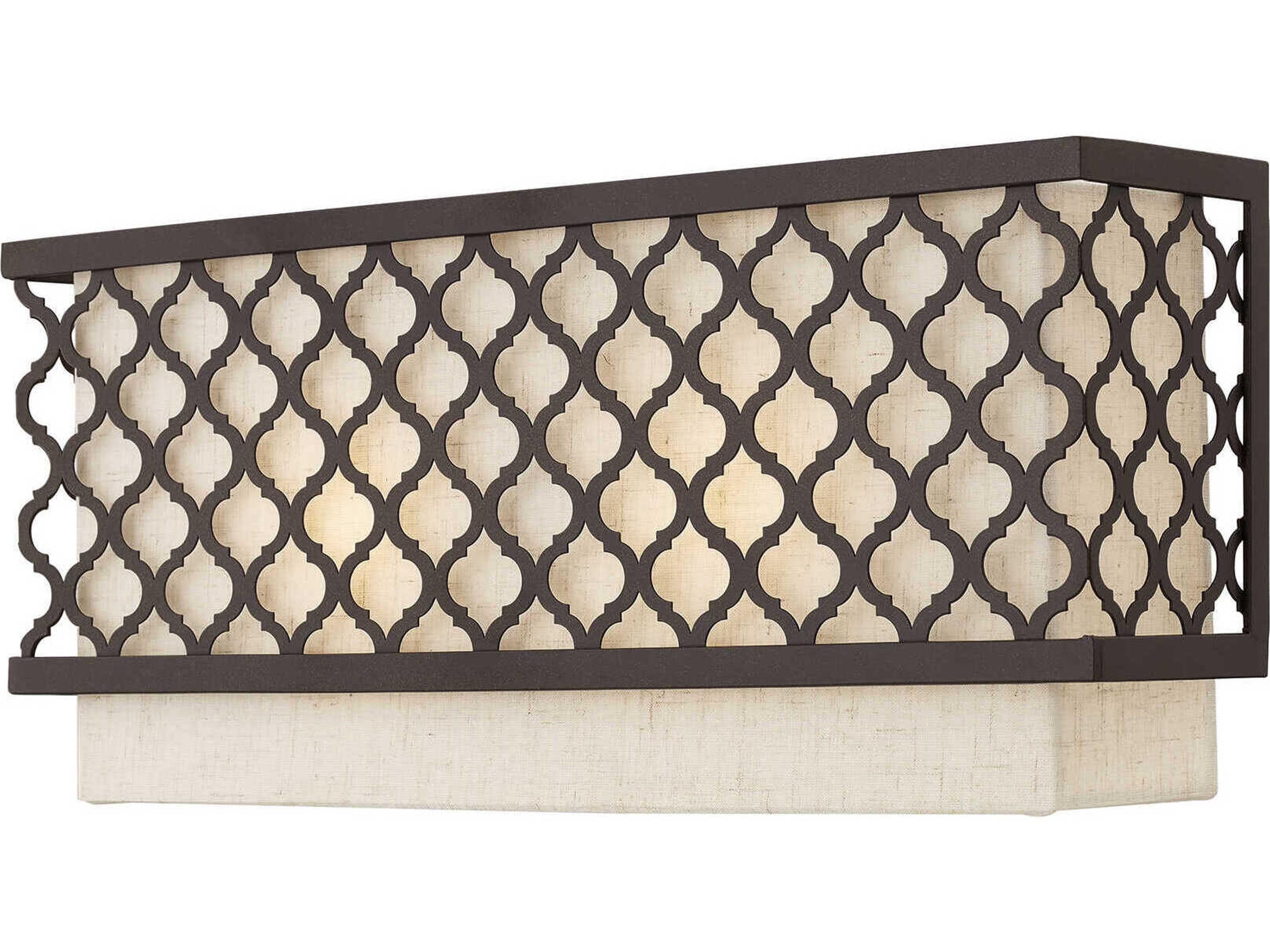 Arabesque 2-Light English Bronze White Wall Sconce