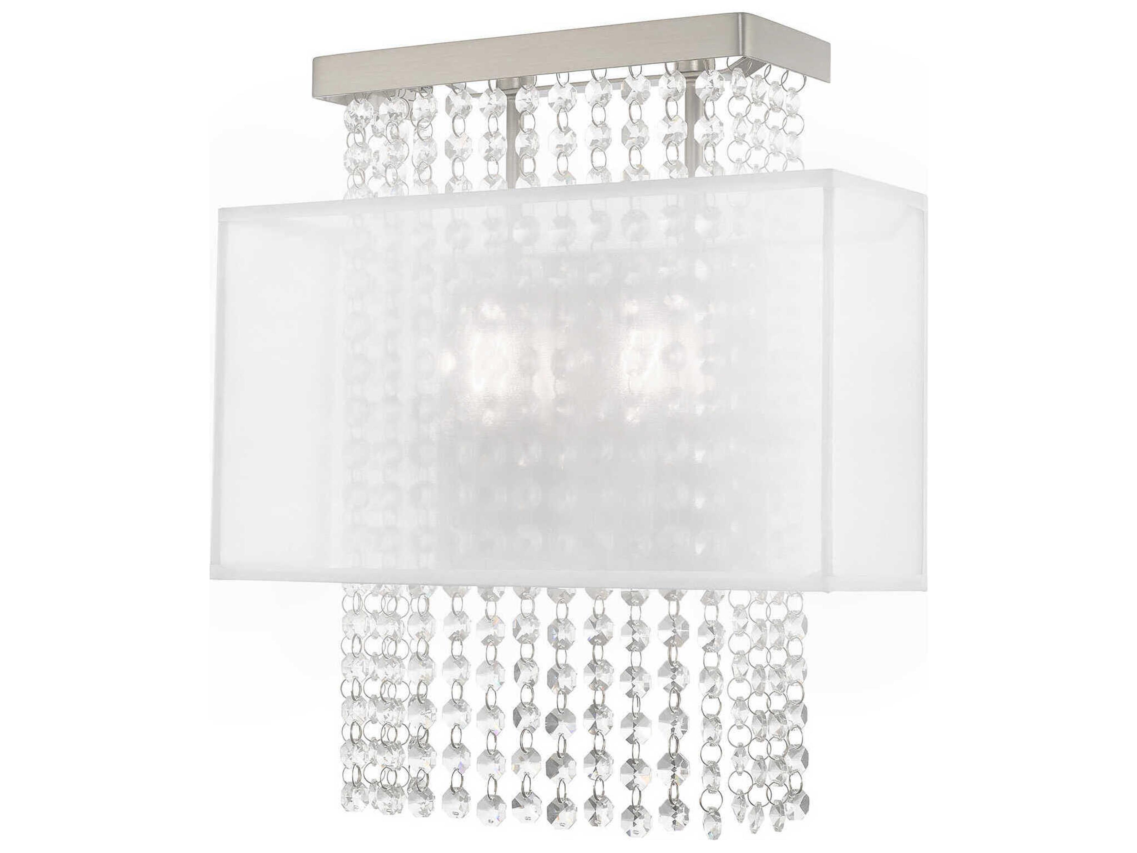 Bella Vista 2-Light Brushed Nickel Clear Crystal Wall Sconce
