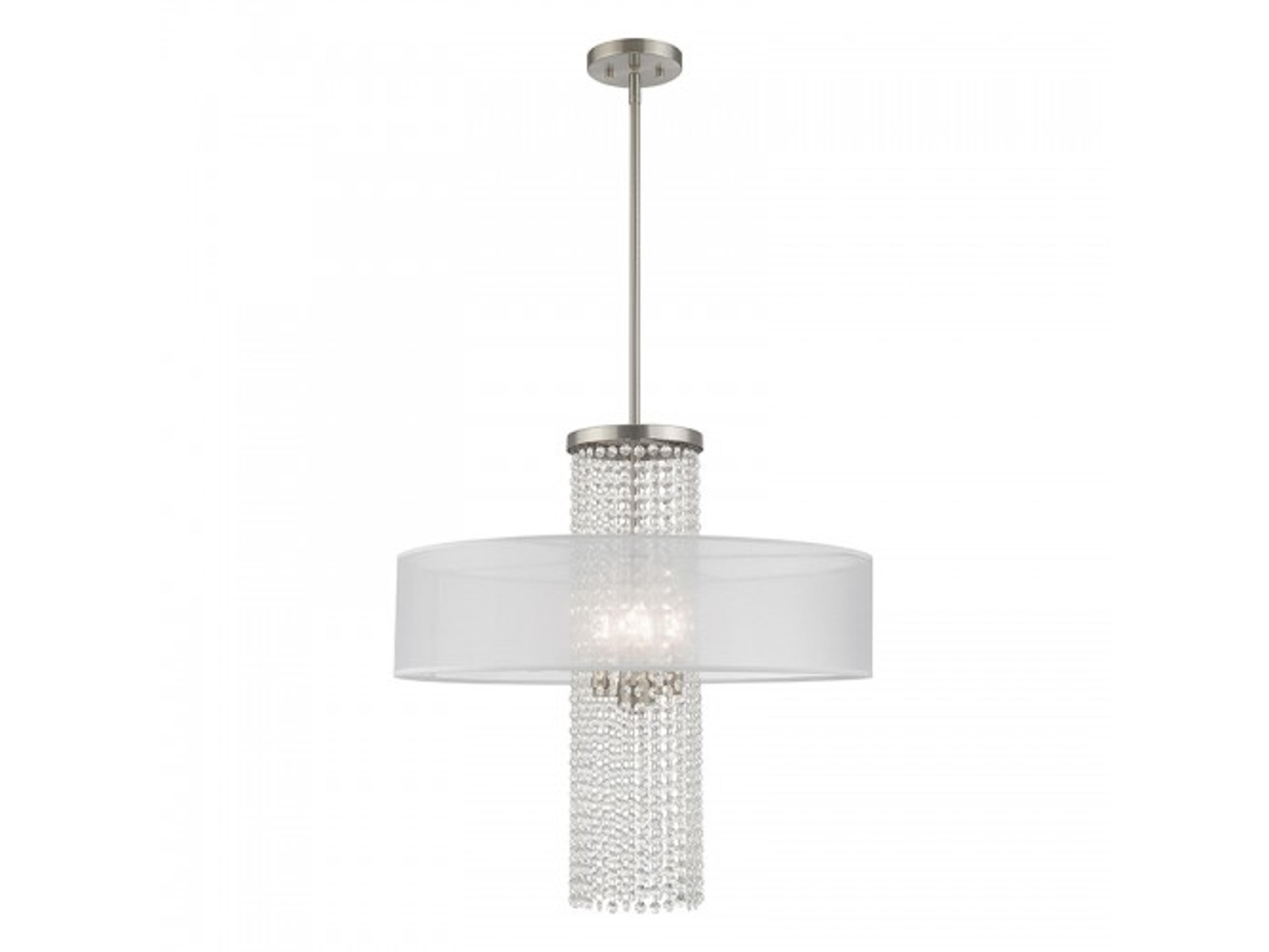 Bella Vista 4-Light Brushed Nickel Crystal Chandelier
