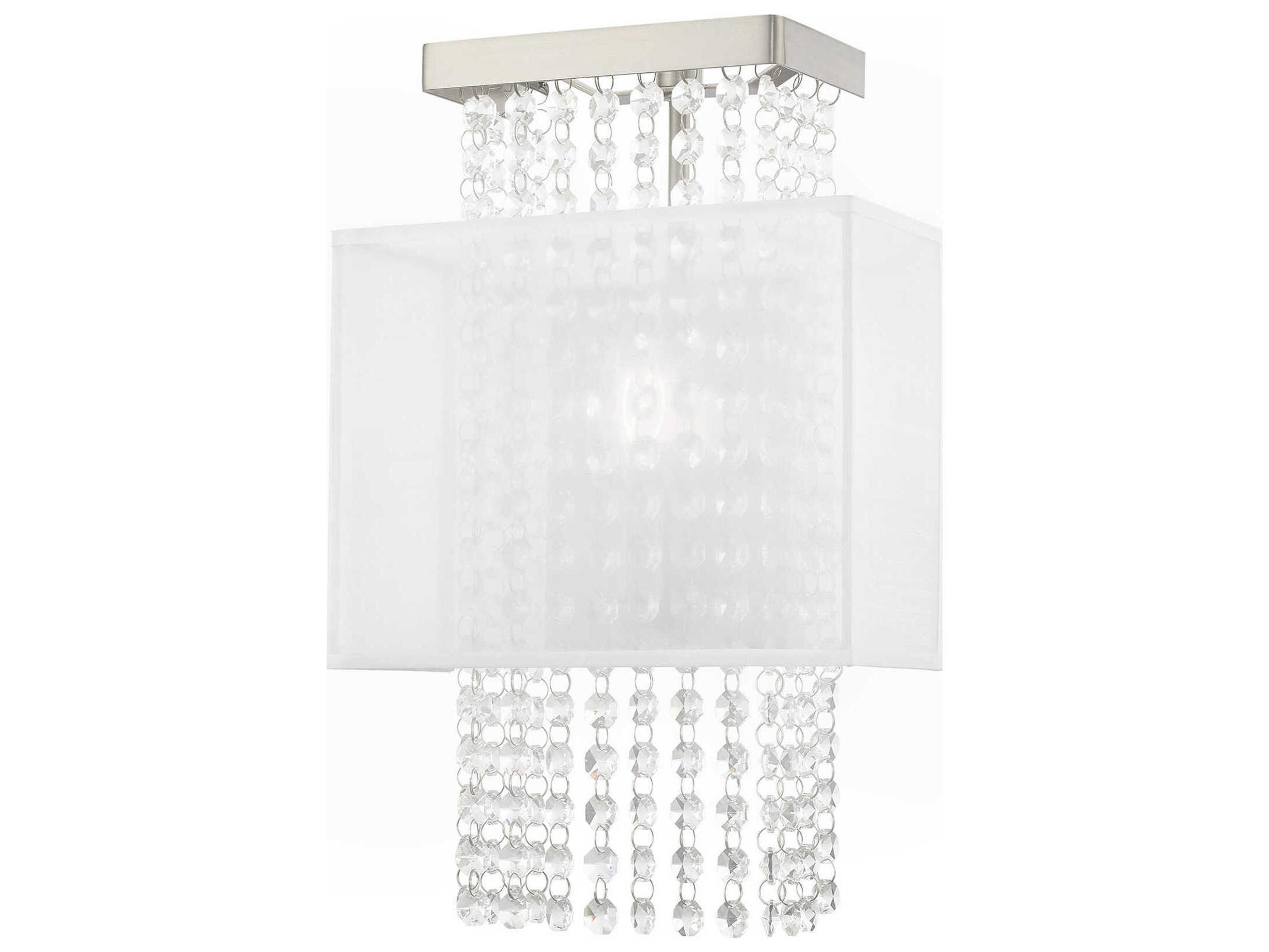 Bella Vista 1-Light Brushed Nickel Clear Crystal Wall Sconce