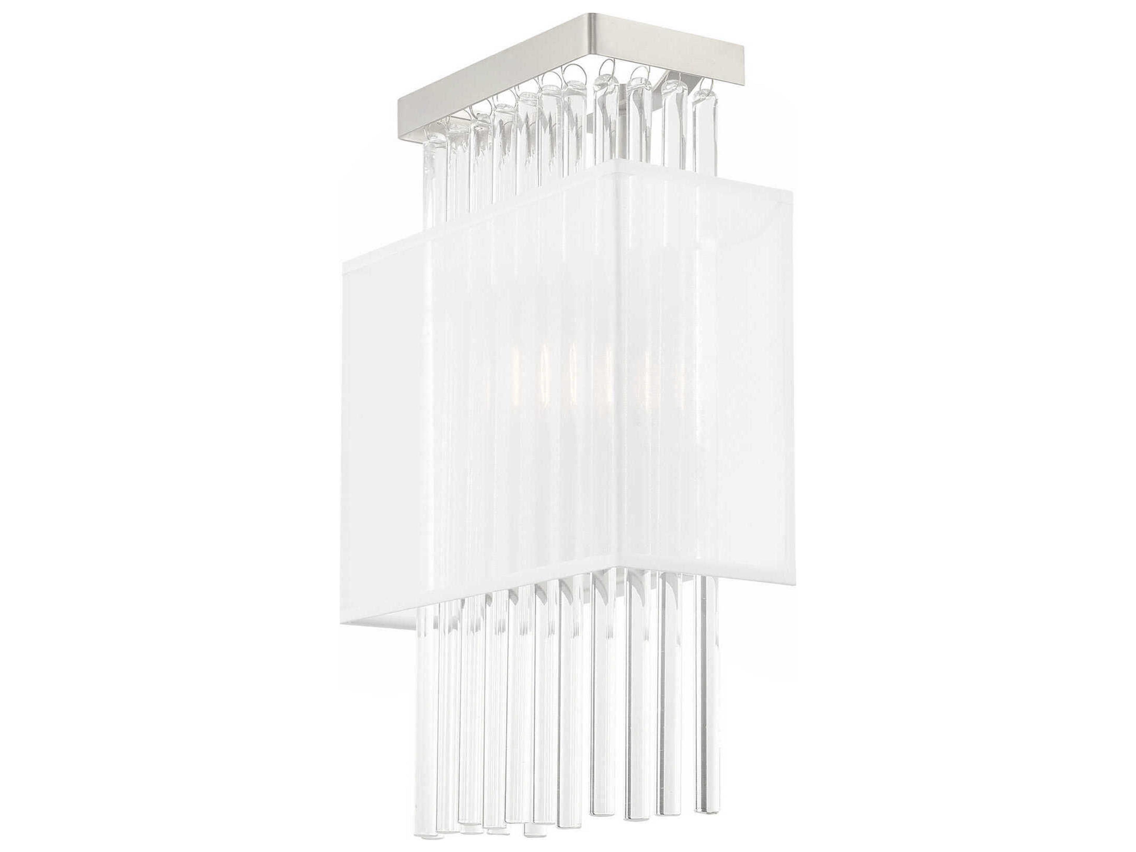 Livex Lighting Alexis 1-Light Brushed Nickel Crystal Wall Sconce
