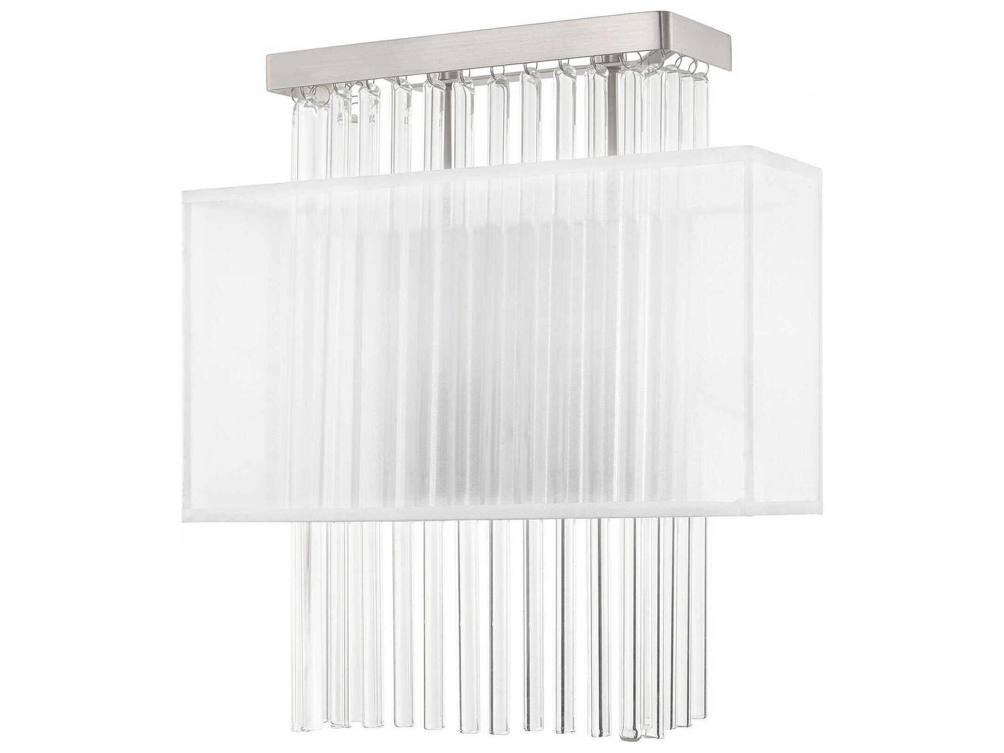 Livex Lighting Alexis 2-Light Brushed Nickel Crystal Wall Sconce
