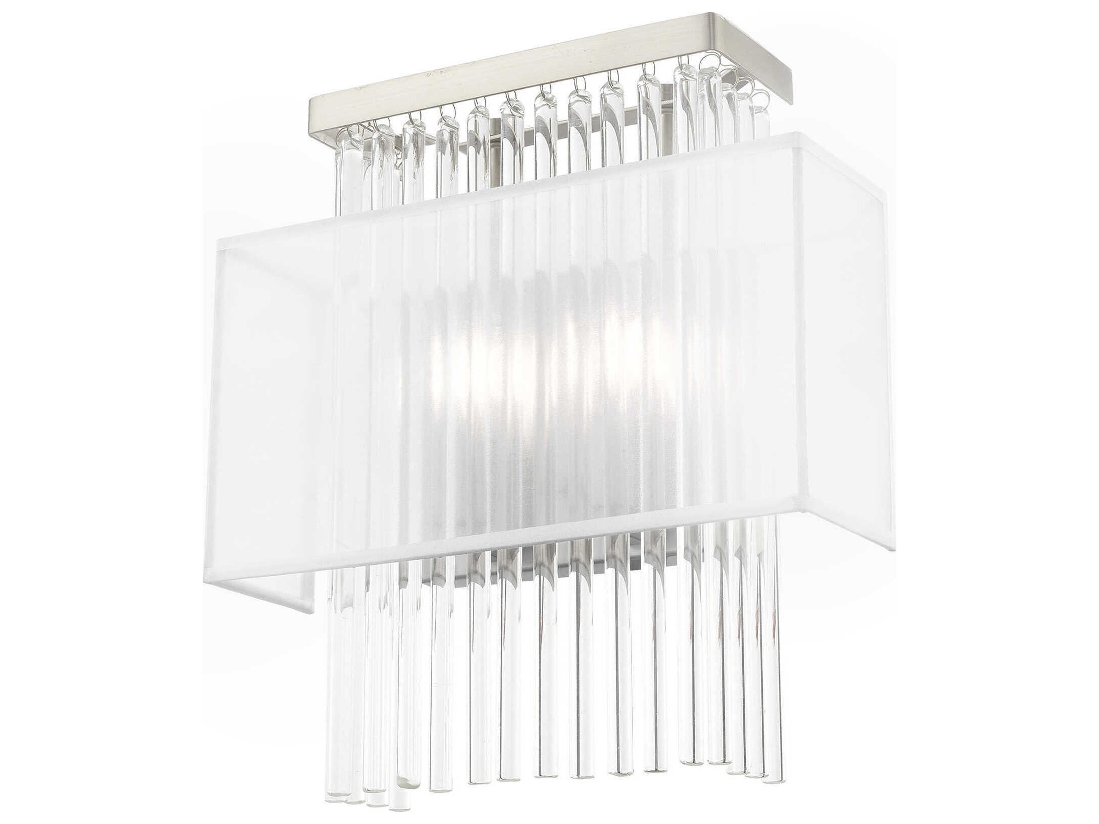 Livex Lighting Alexis 2-Light Brushed Nickel Crystal Wall Sconce
