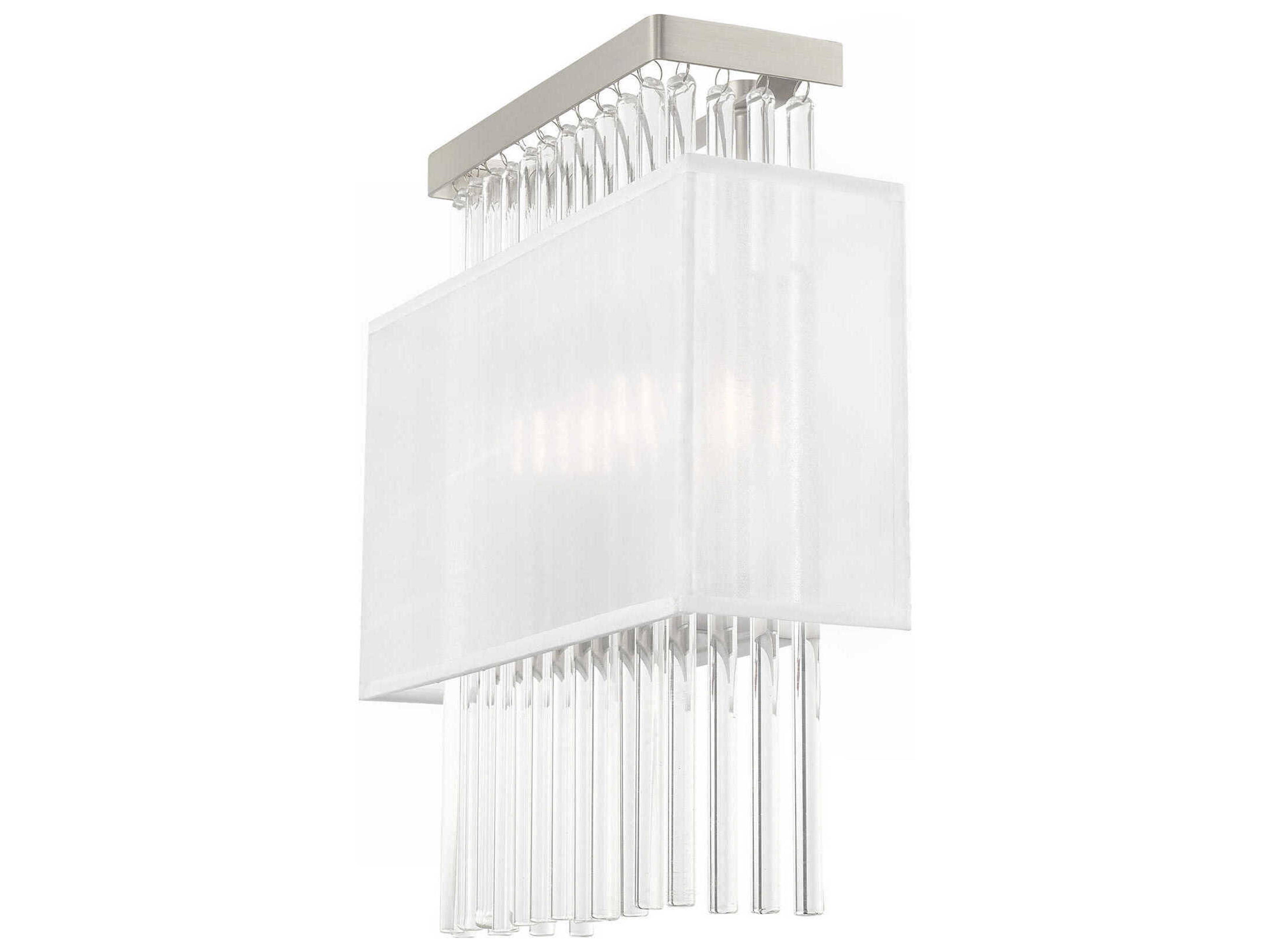 Livex Lighting Alexis 2-Light Brushed Nickel Crystal Wall Sconce