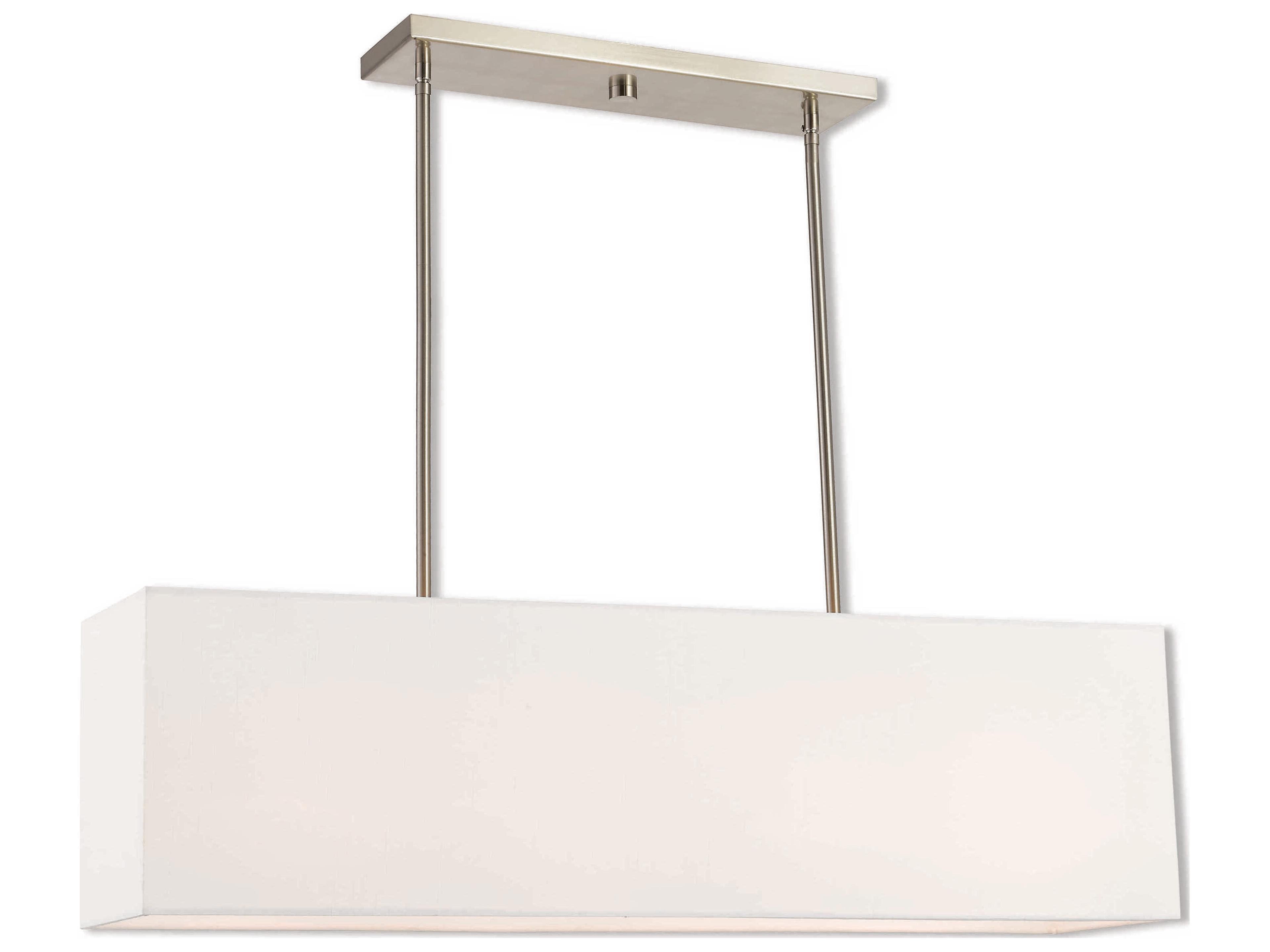 Summit 4-Light Brushed Nickel White Geometric Island Pendant