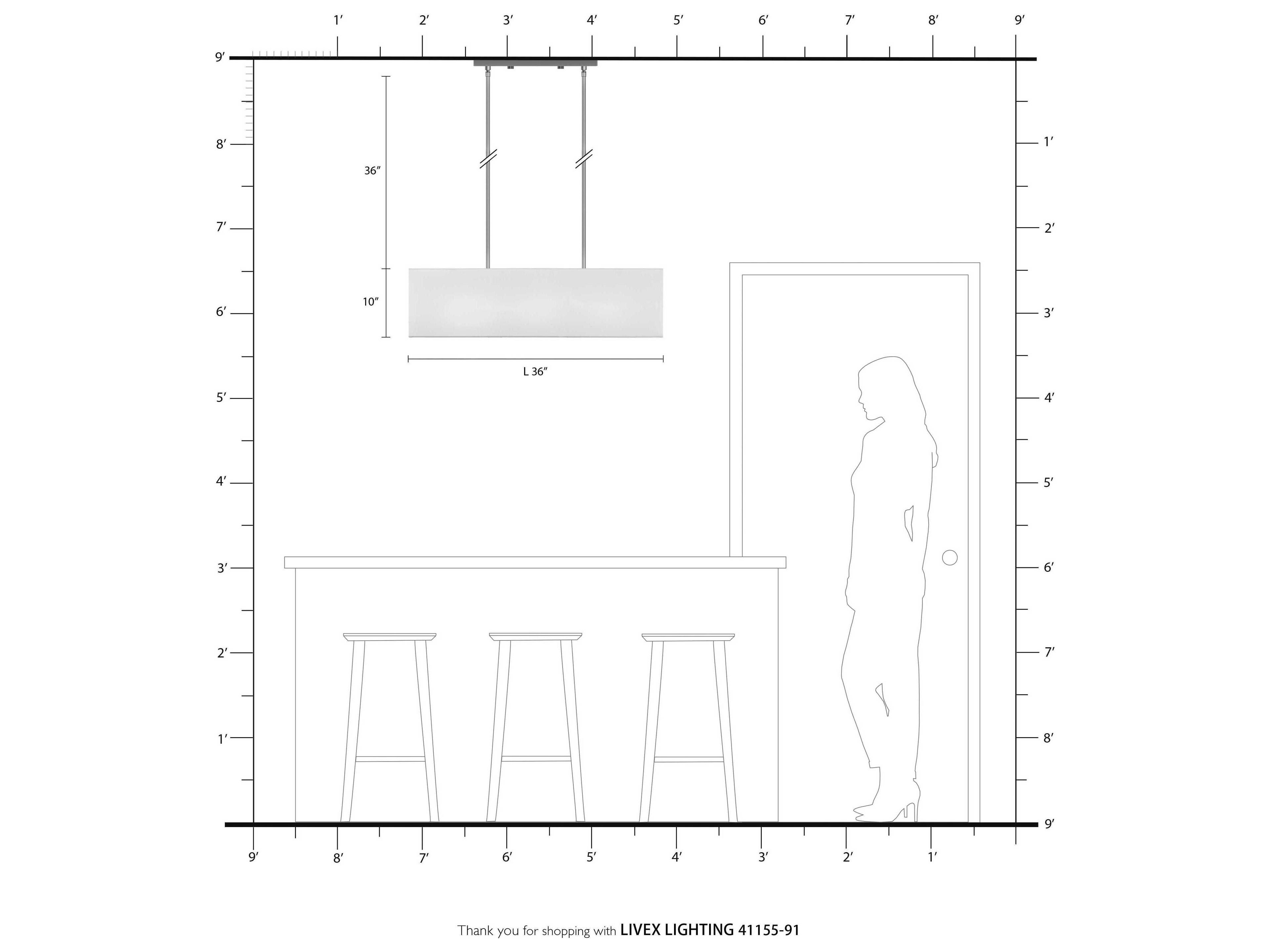 Livex Lighting Summit 4-Light Brushed Nickel White Geometric Island Pendant