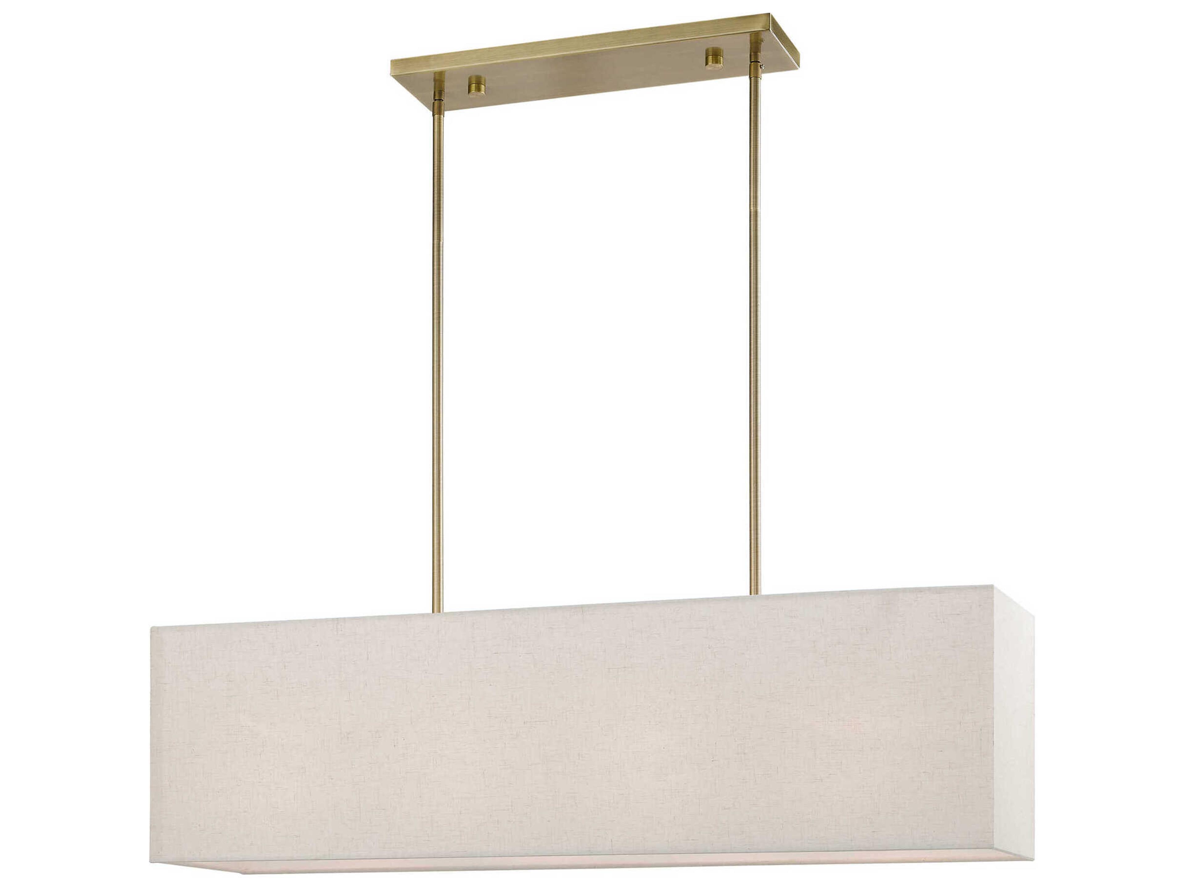 Summit 4-Light Antique Brass Linear Island Pendant