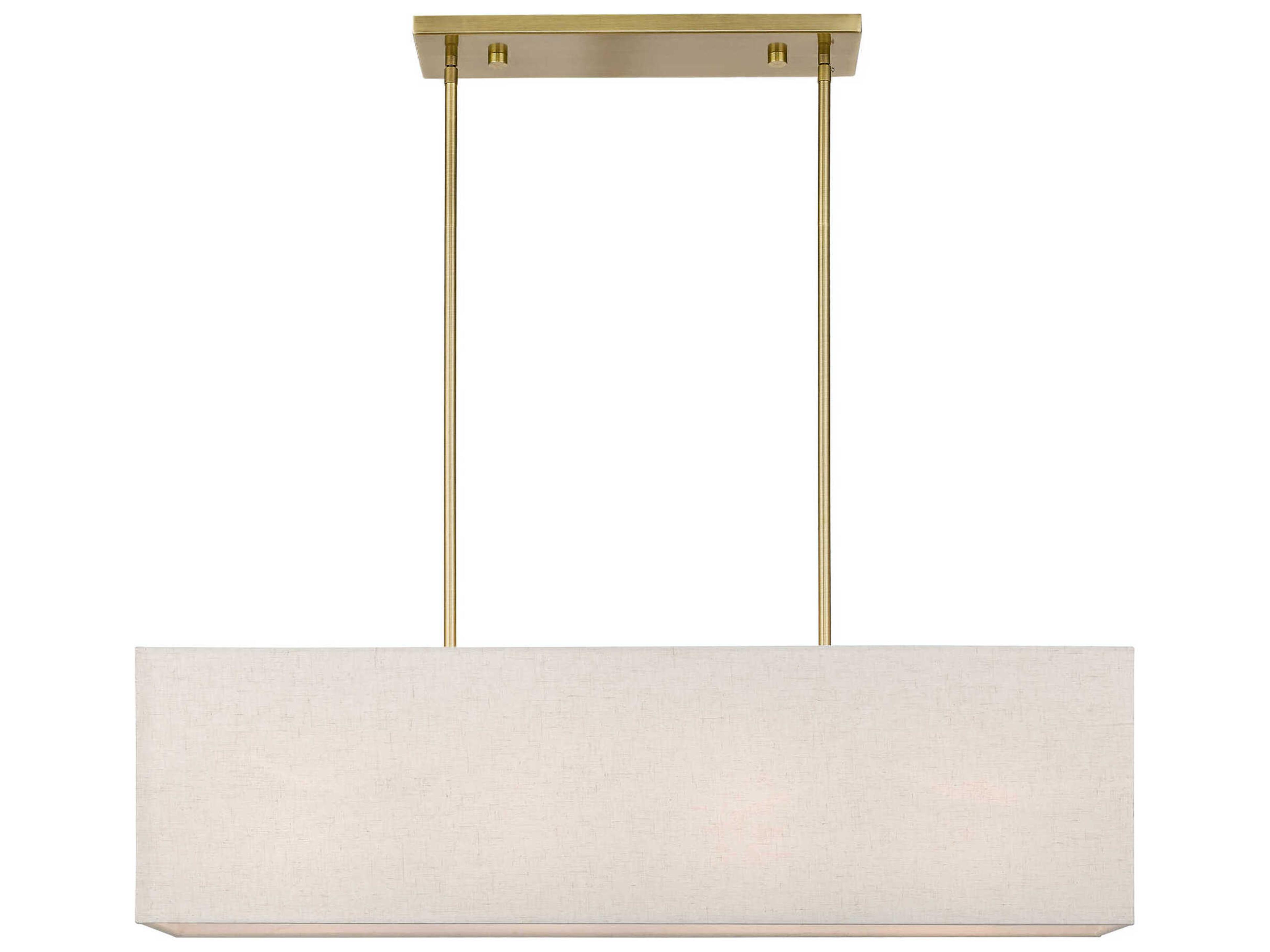 Livex Lighting Summit 4-Light Antique Brass Linear Island Pendant