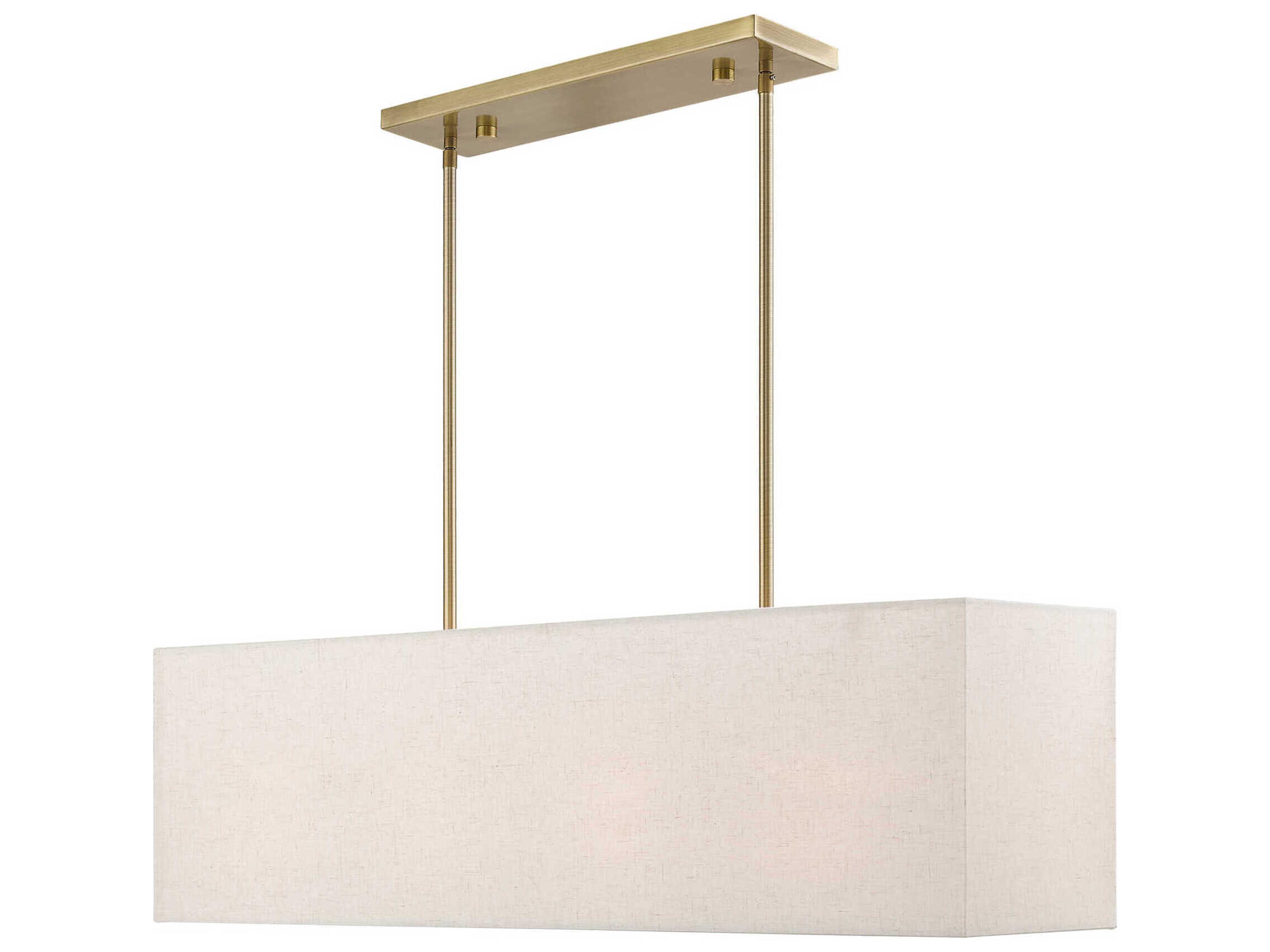 Livex Lighting Summit 4-Light Antique Brass Linear Island Pendant