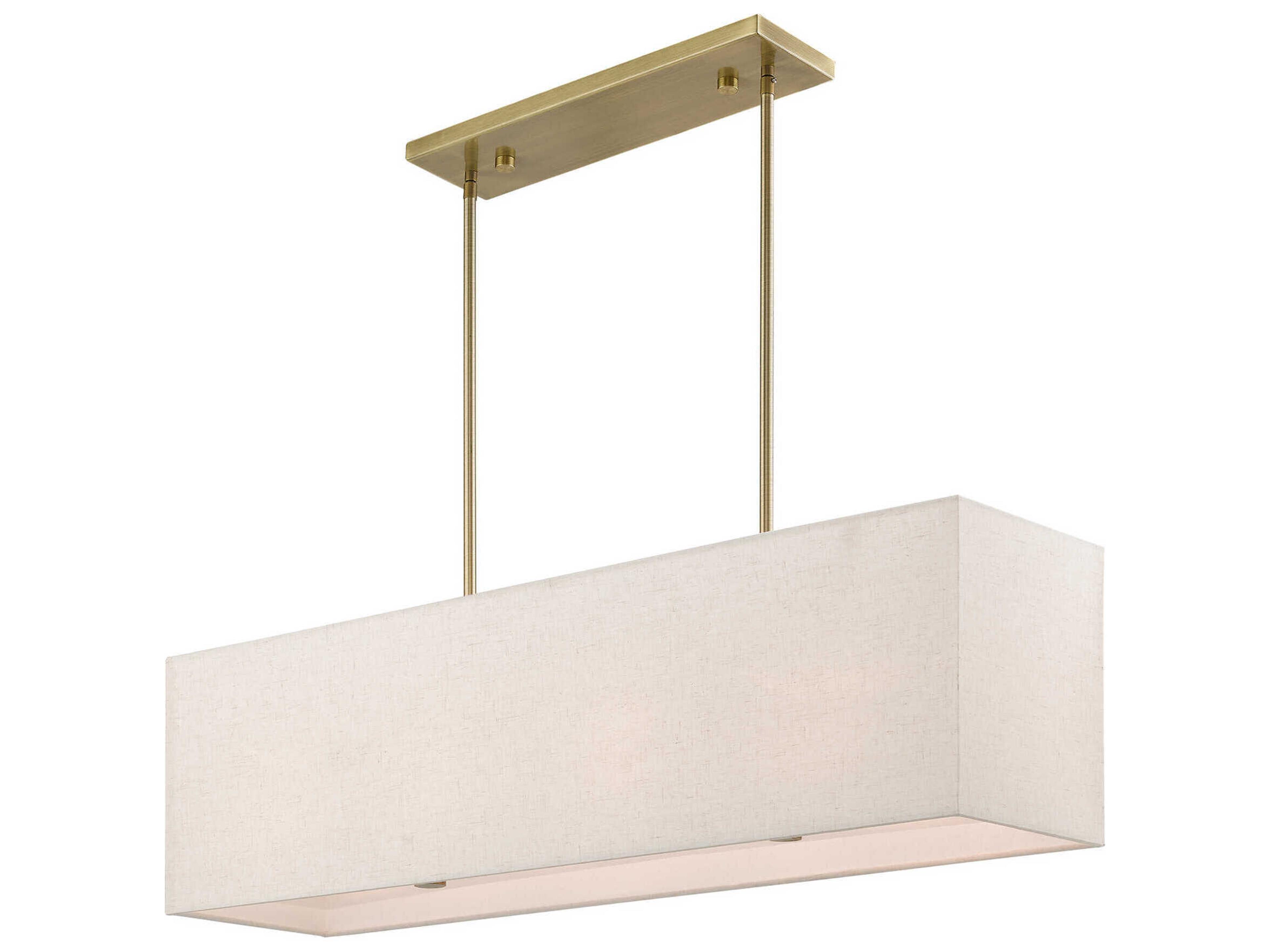 Livex Lighting Summit 4-Light Antique Brass Linear Island Pendant
