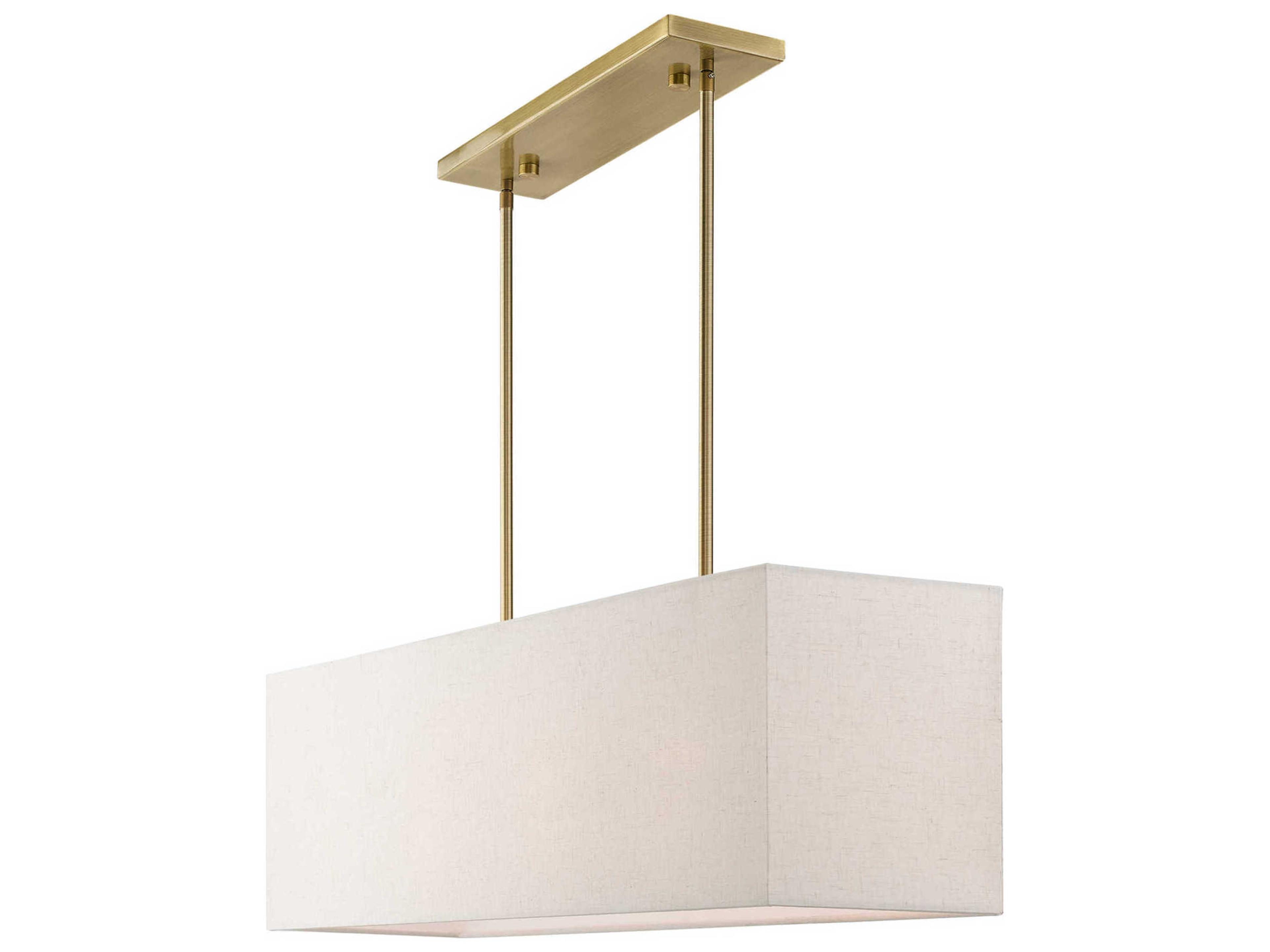 Livex Lighting Summit 4-Light Antique Brass Linear Island Pendant