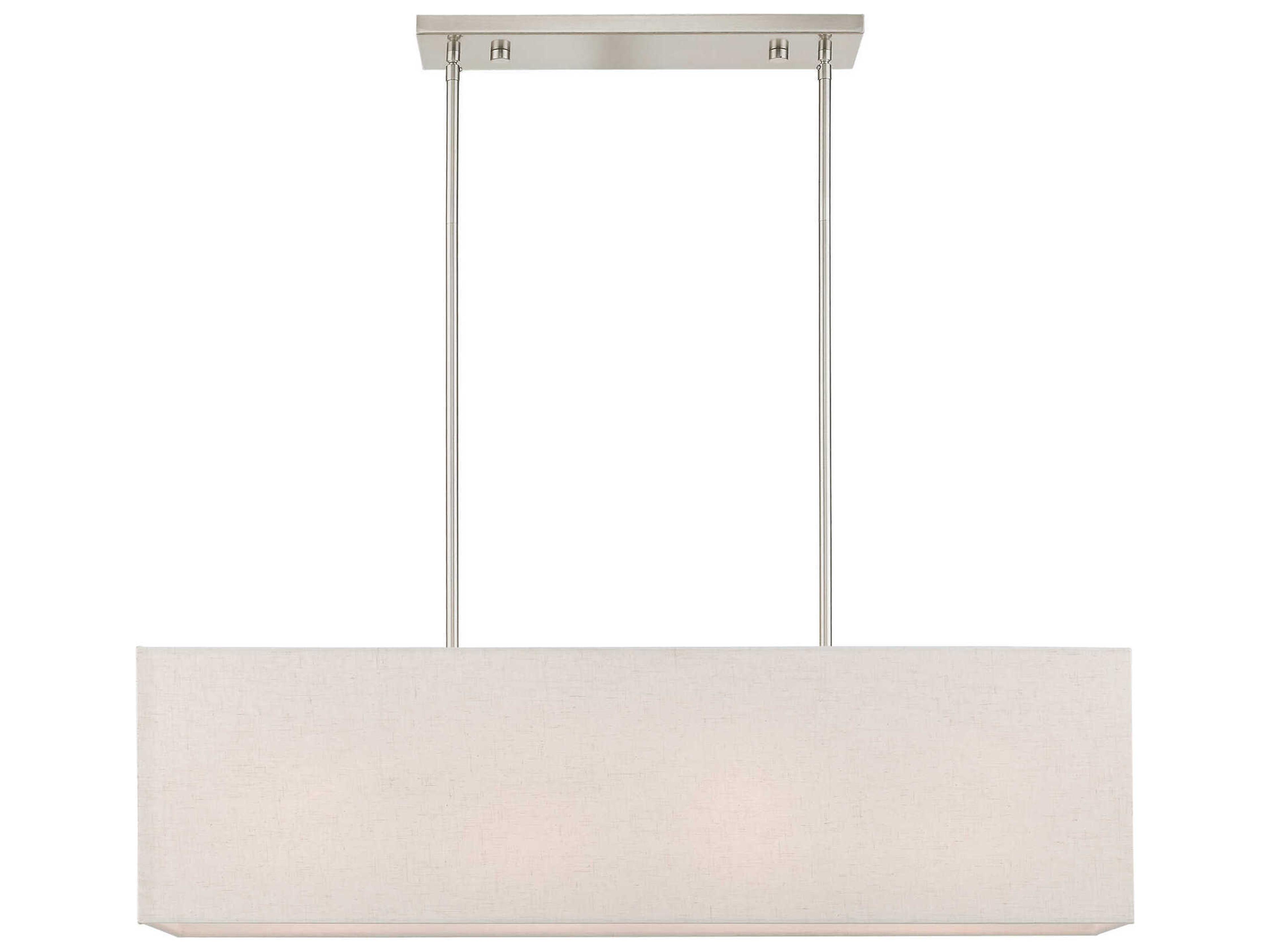 Livex Lighting Summit 4-Light Brushed Nickel Linear Island Pendant