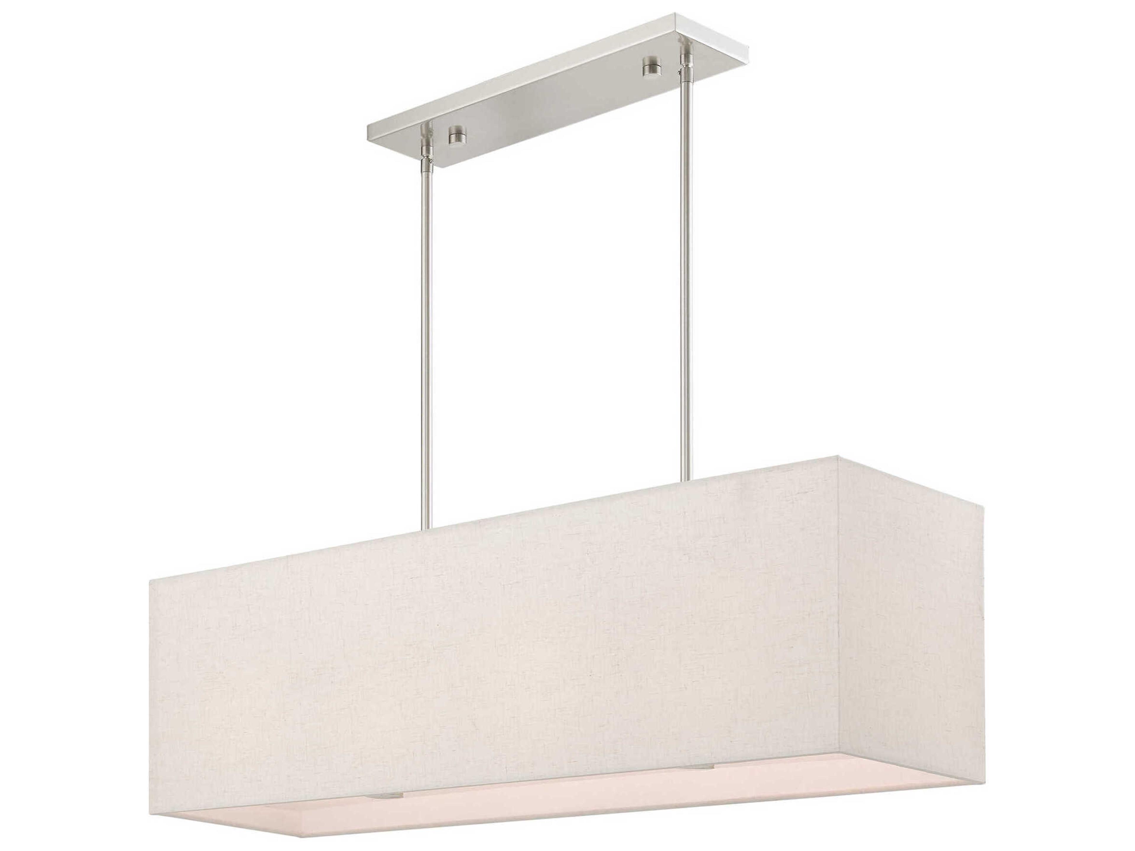 Livex Lighting Summit 4-Light Brushed Nickel Linear Island Pendant
