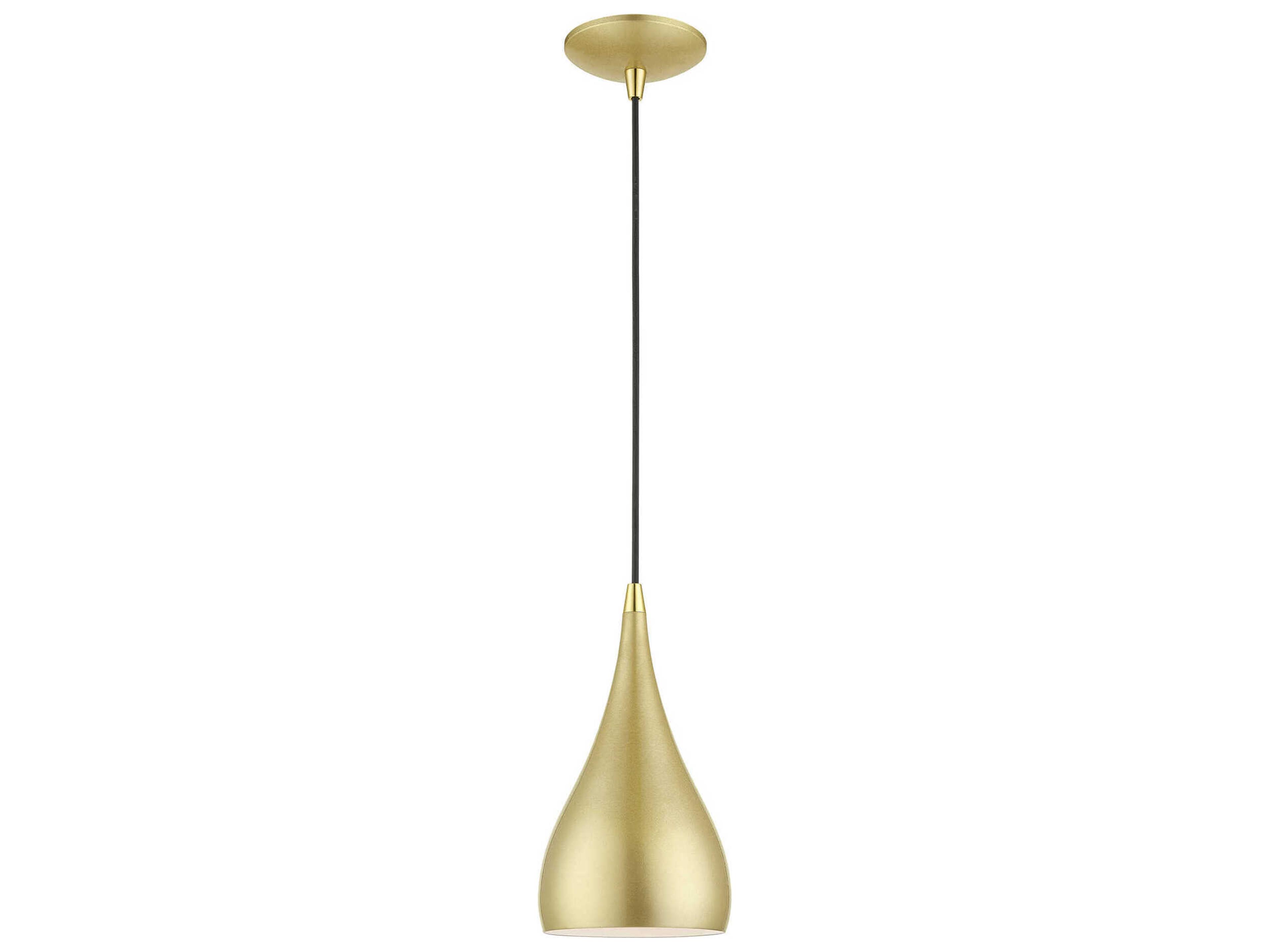 Amador 1-Light Soft Gold Polished Brass Bell Mini Pendant