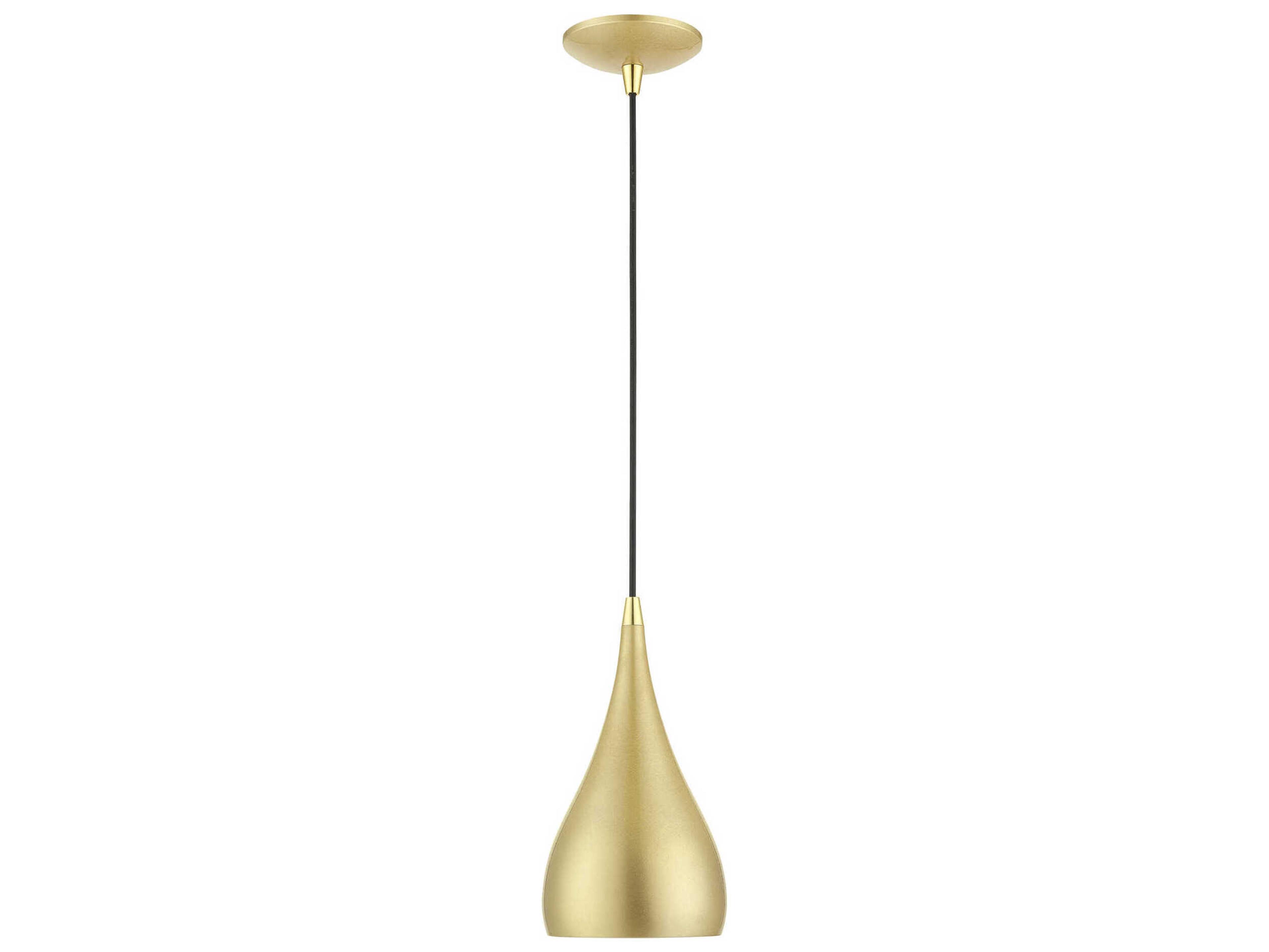 Livex Lighting Amador 1-Light Soft Gold Polished Brass Bell Mini Pendant