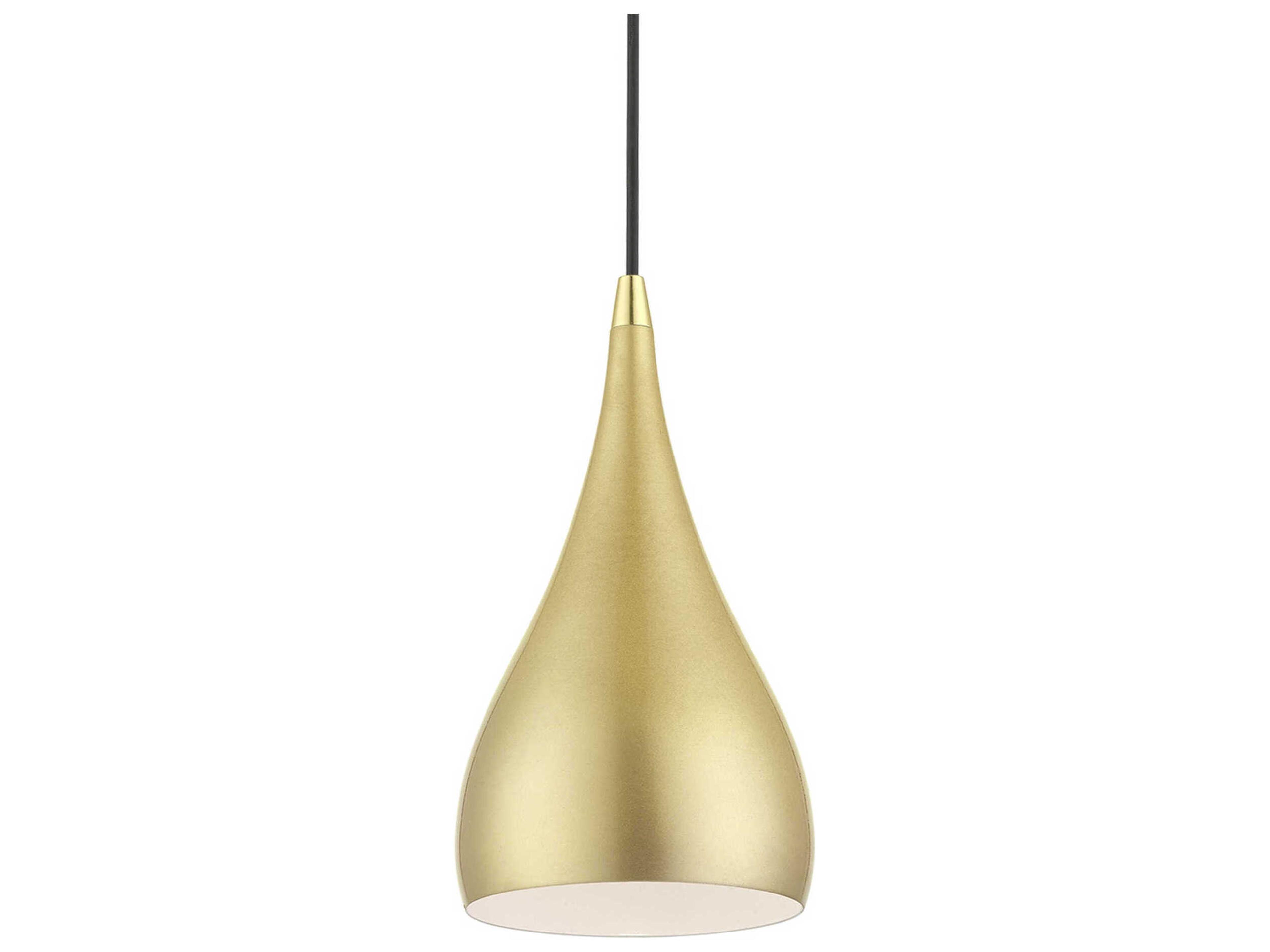 Livex Lighting Amador 1-Light Soft Gold Polished Brass Bell Mini Pendant