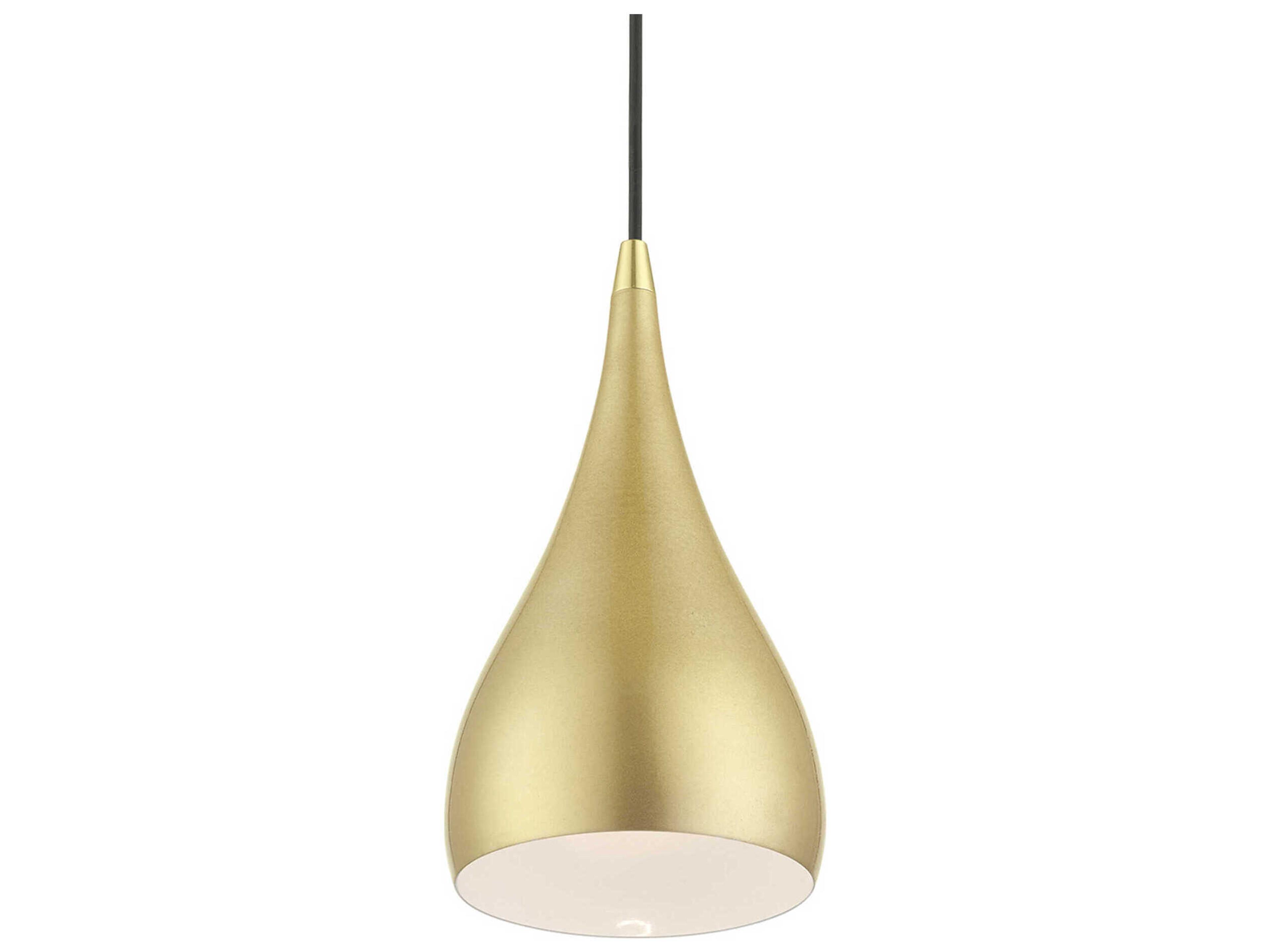 Livex Lighting Amador 1-Light Soft Gold Polished Brass Bell Mini Pendant