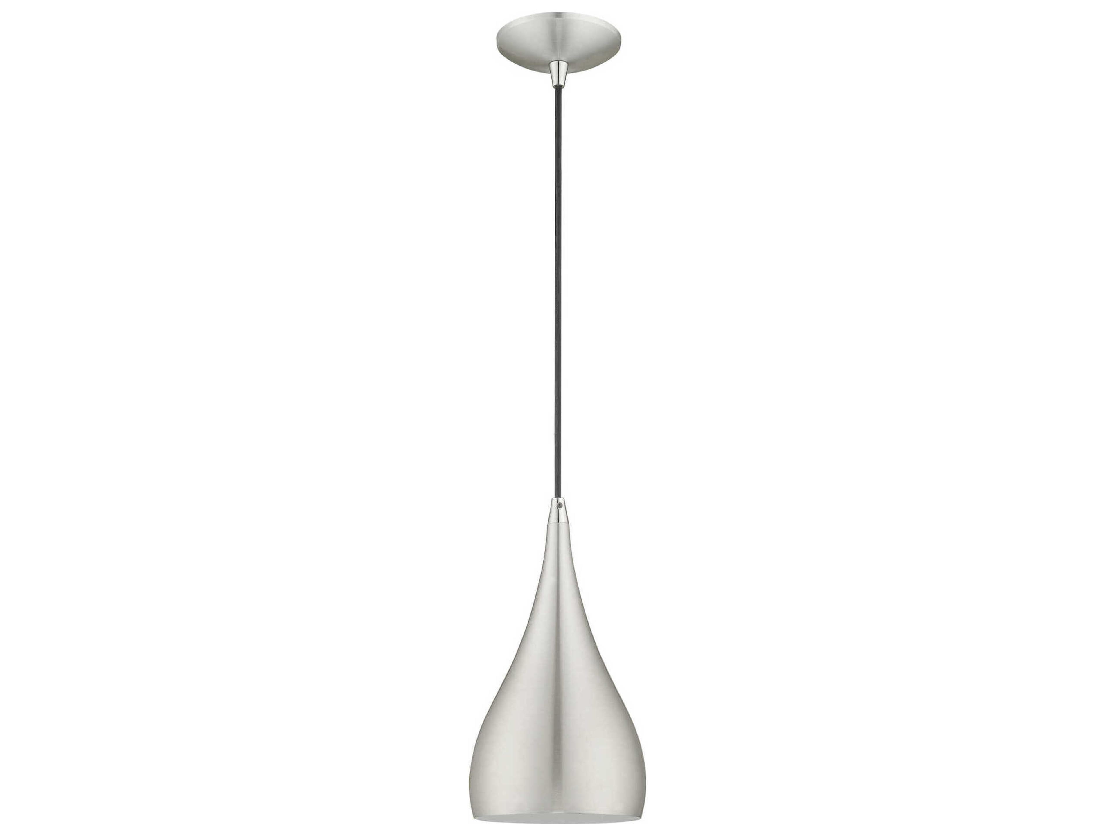 Livex Lighting 1-Light Brushed Aluminum Silver Mini Pendant