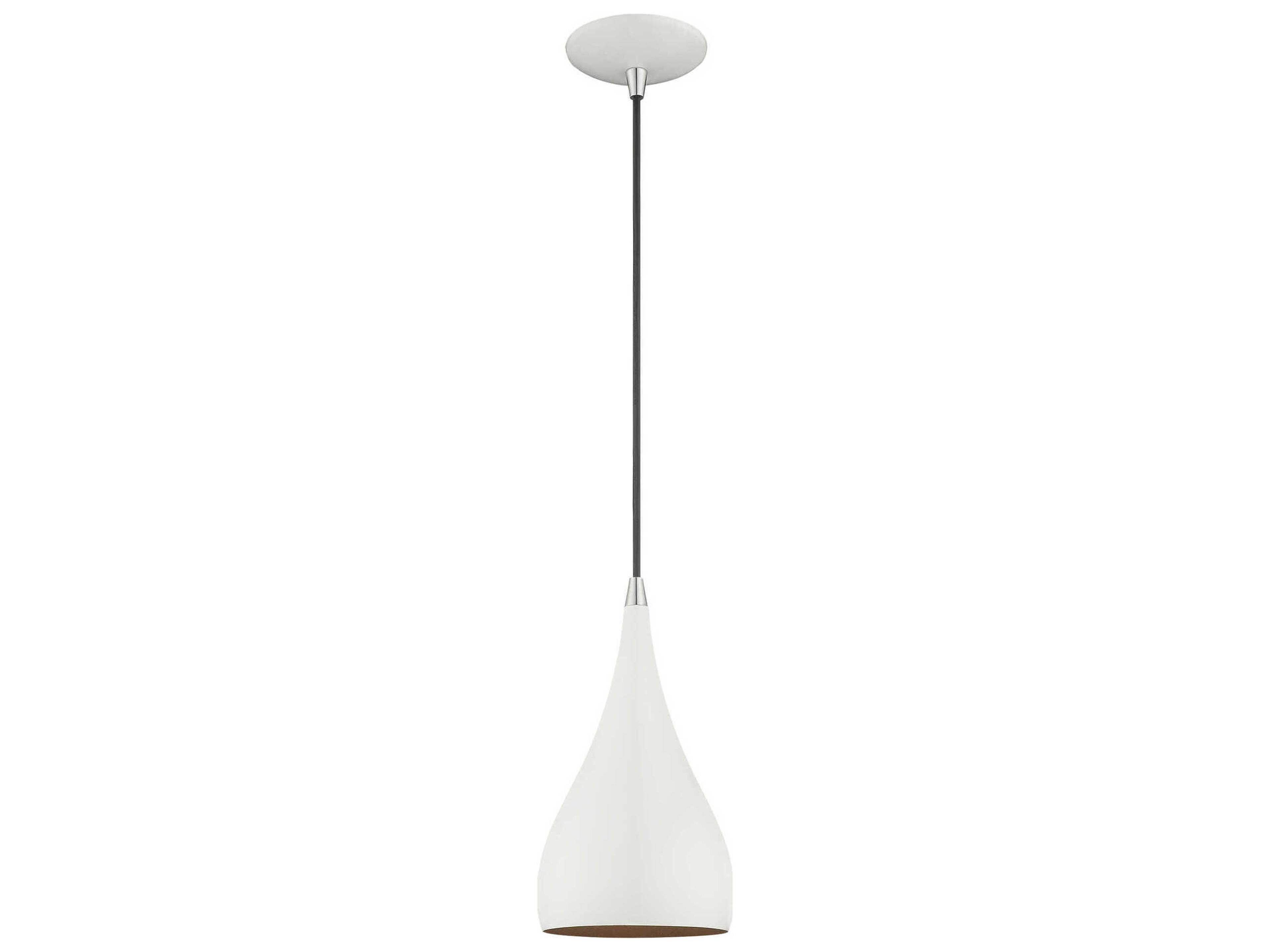 Livex Lighting 1-Light Shiny White Mini Pendant