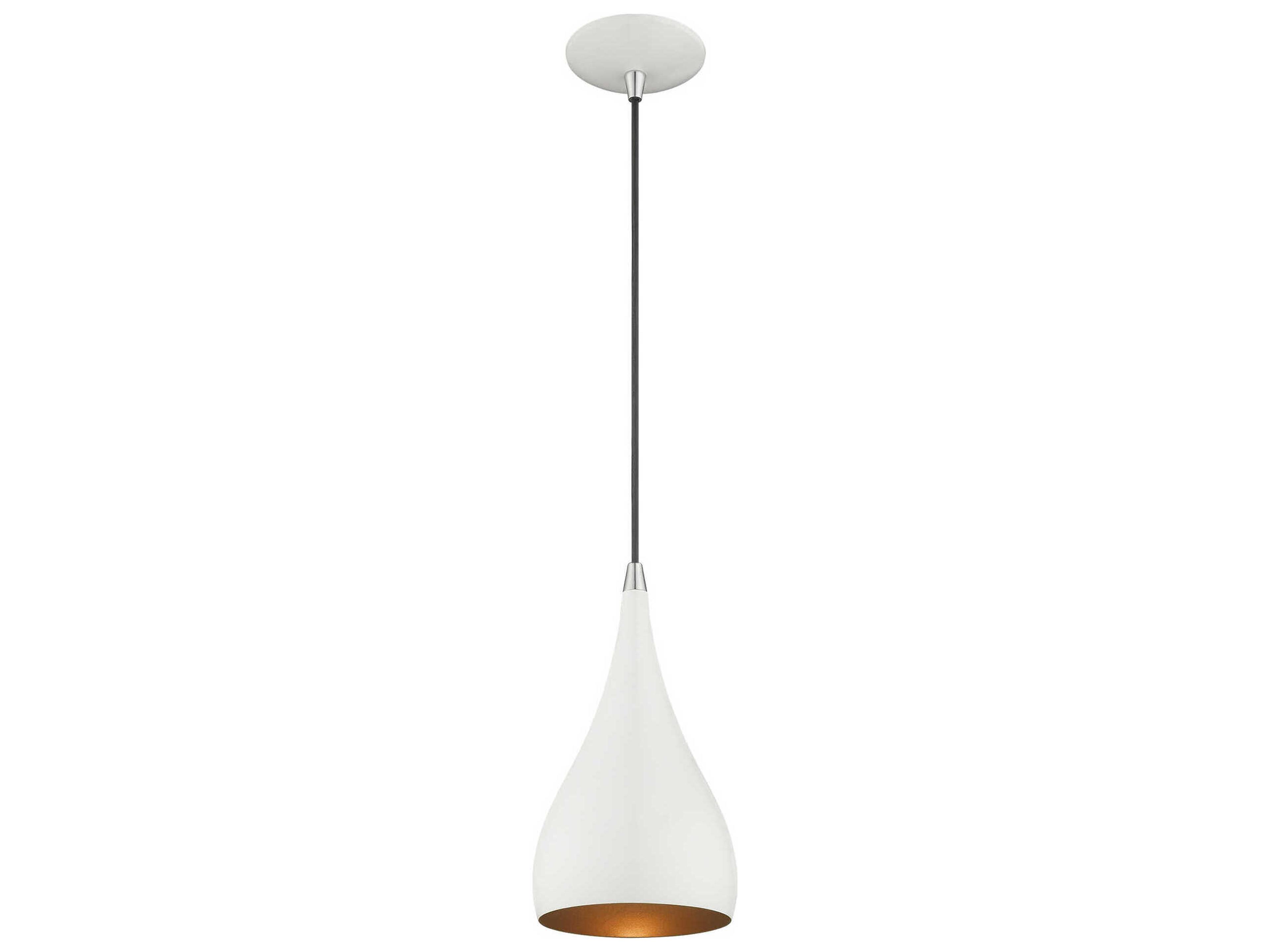Livex Lighting 1-Light Shiny White Mini Pendant