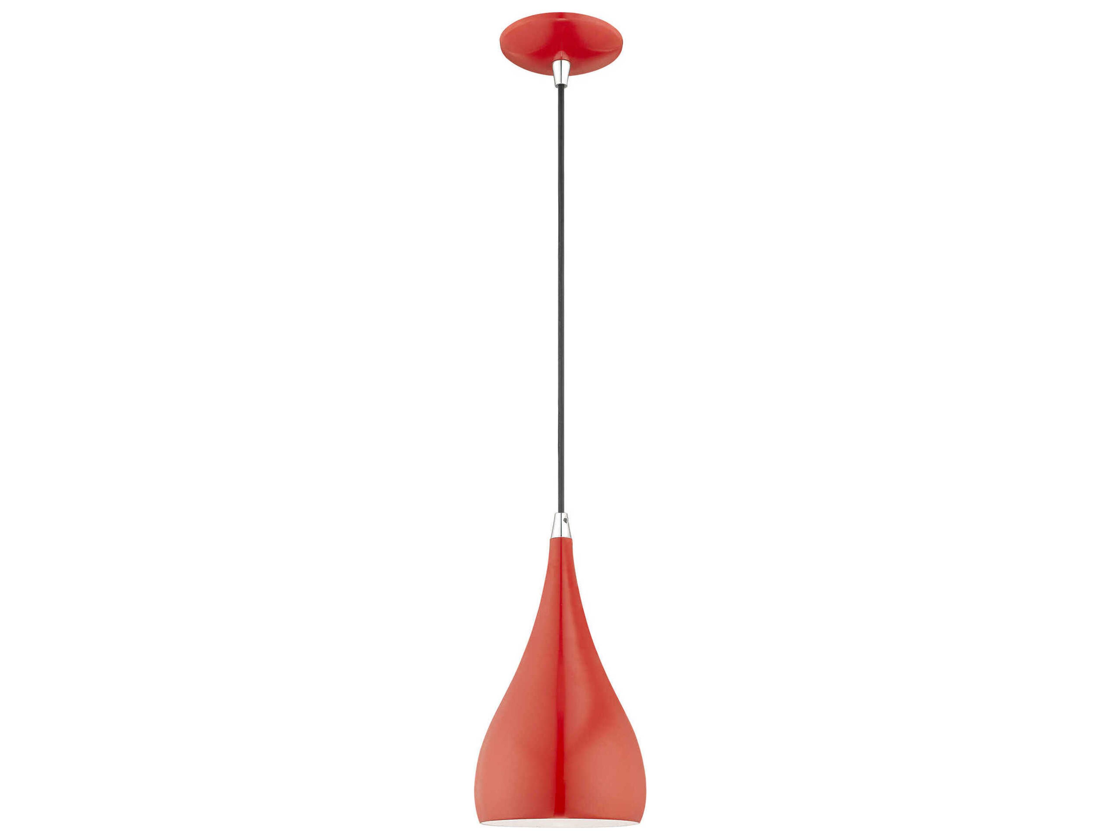 1-Light Shiny Red Mini Pendant