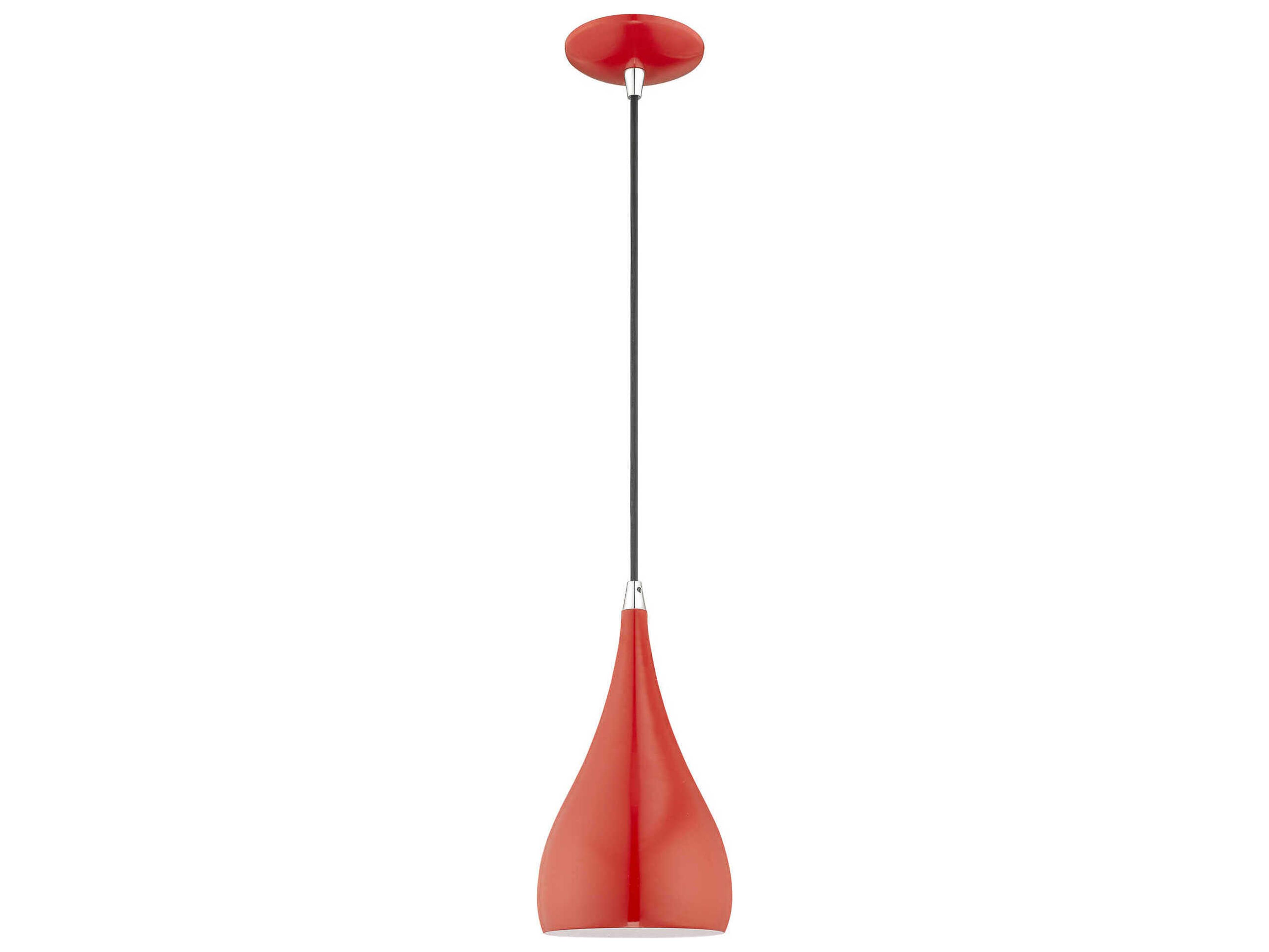 Livex Lighting 1-Light Shiny Red Mini Pendant