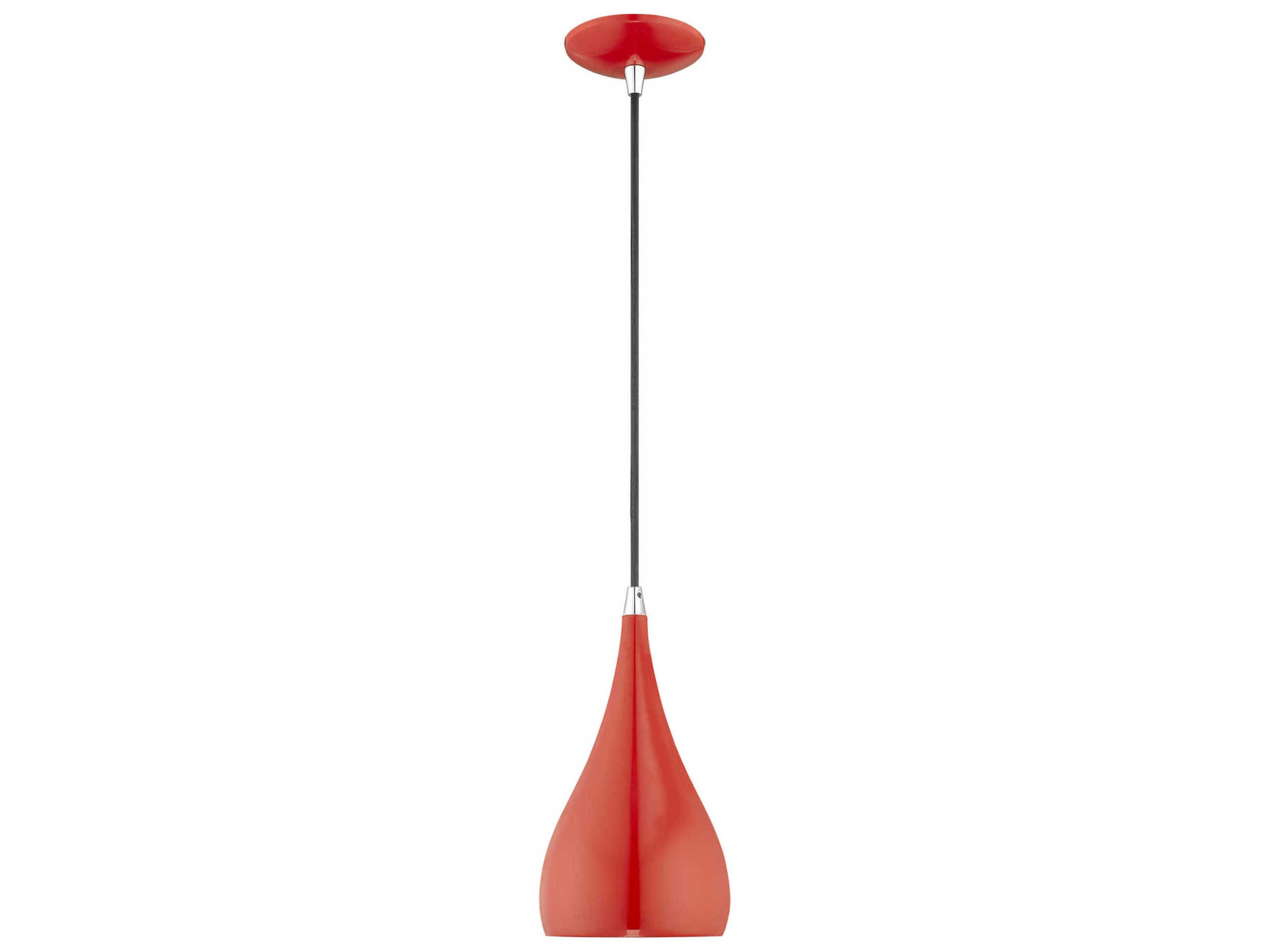 Livex Lighting 1-Light Shiny Red Mini Pendant