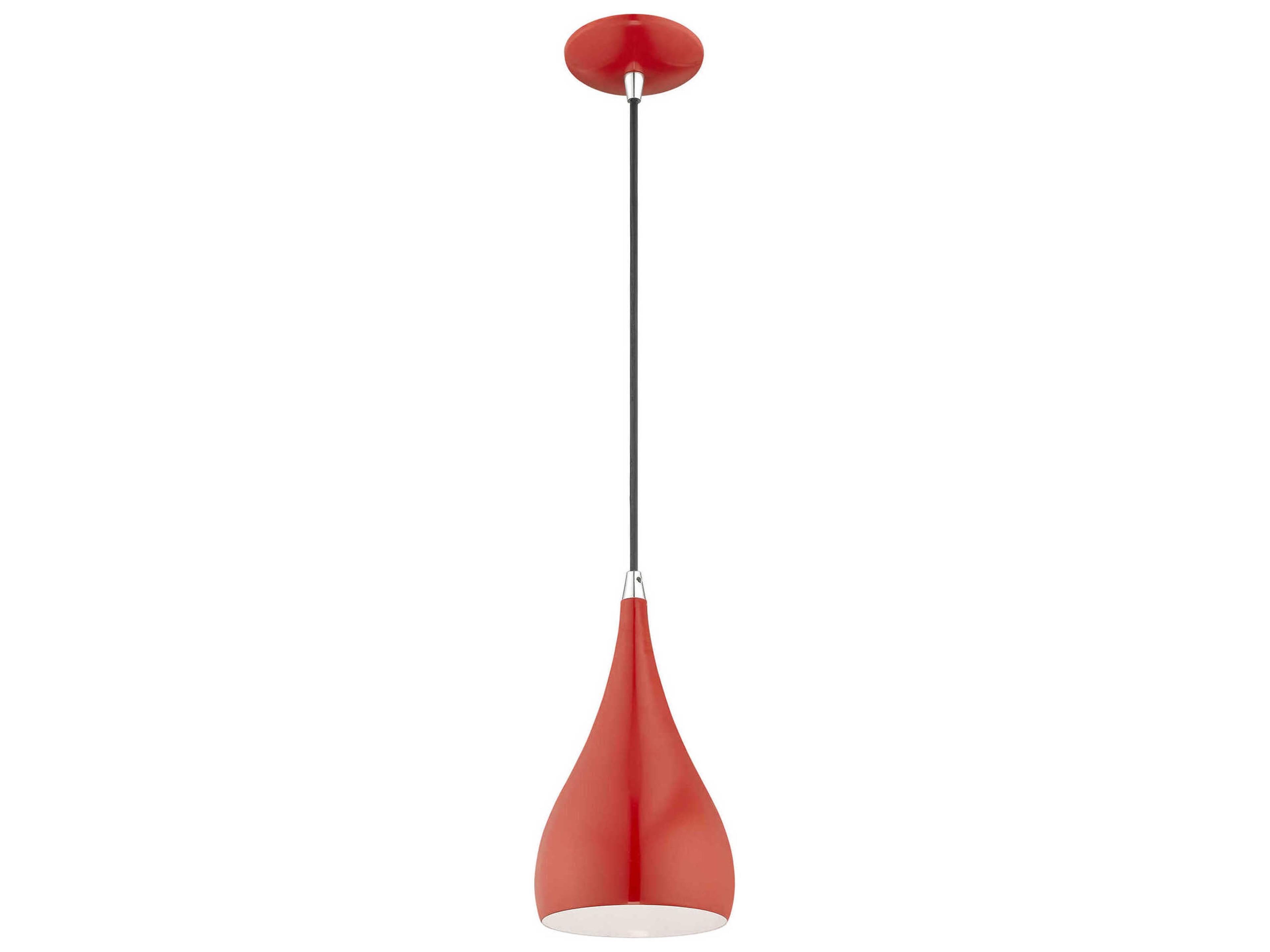 Livex Lighting 1-Light Shiny Red Mini Pendant